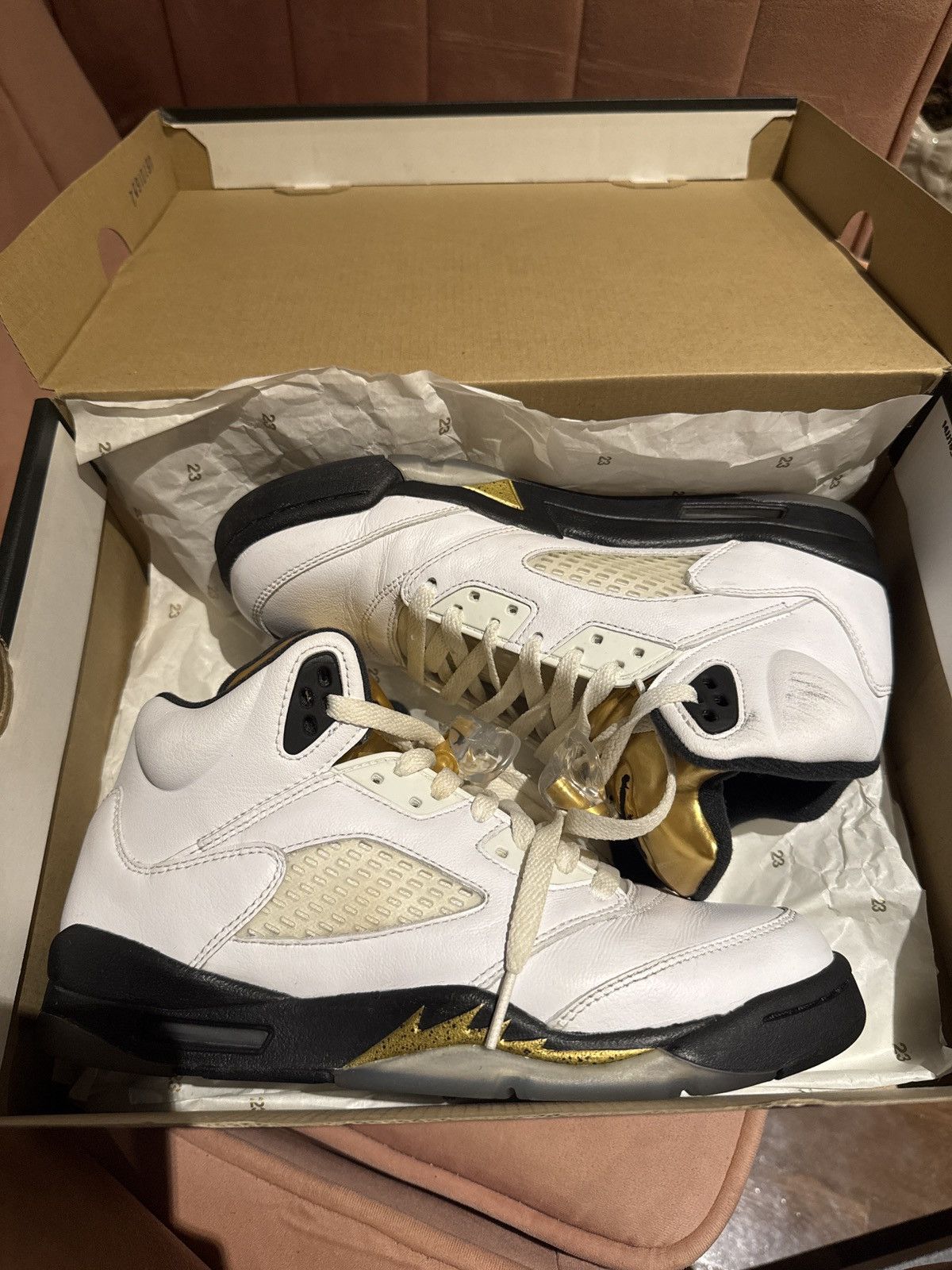 Jordan Brand Air Jordan 5 Retro BG- Gold Coin Size US 6.5 / EU 39-40 - 6 Thumbnail