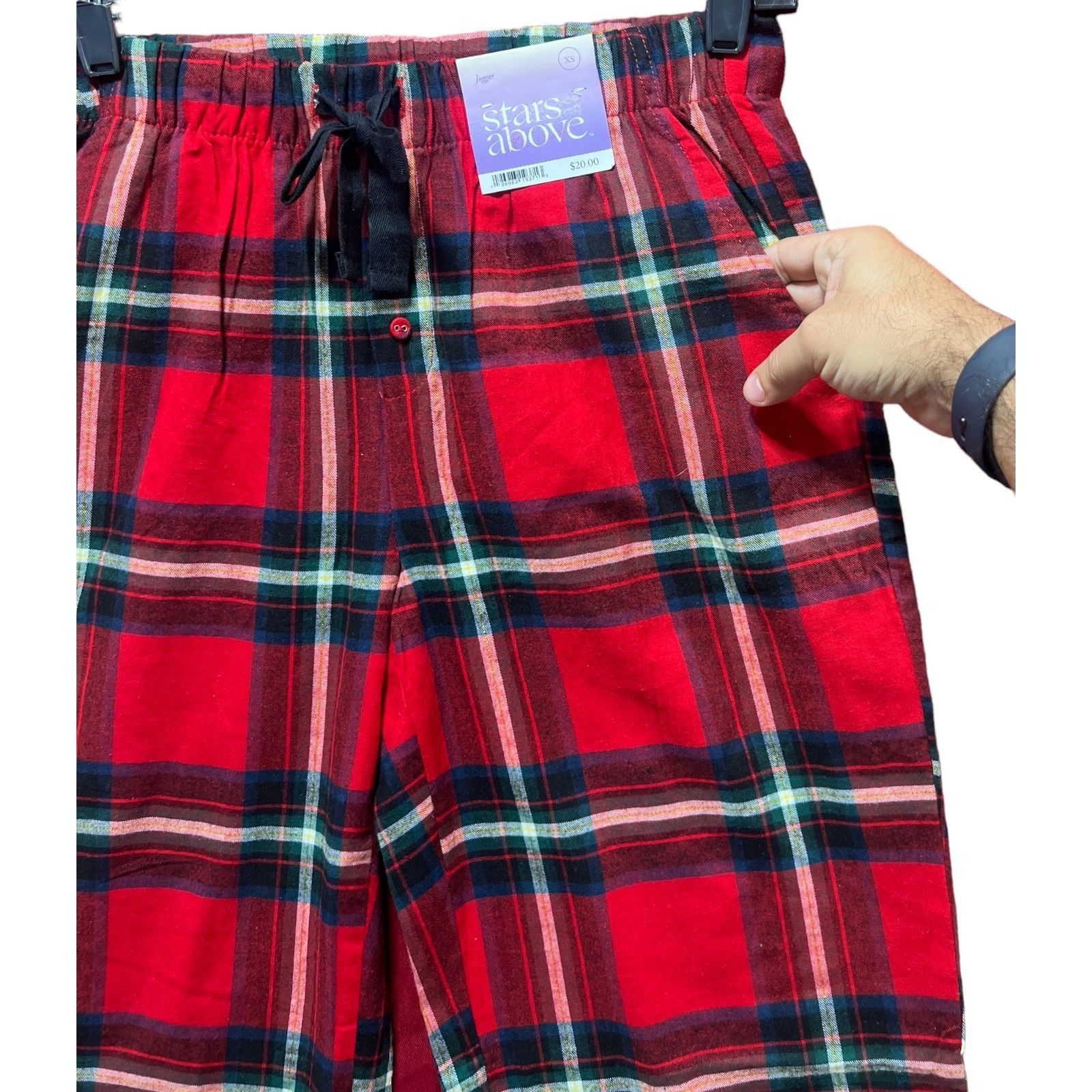 Other Stars Above - Women's Red Plaid Jogger Pajama Pants - Red - Size 26" / US 2 / IT 38 - 14 Thumbnail