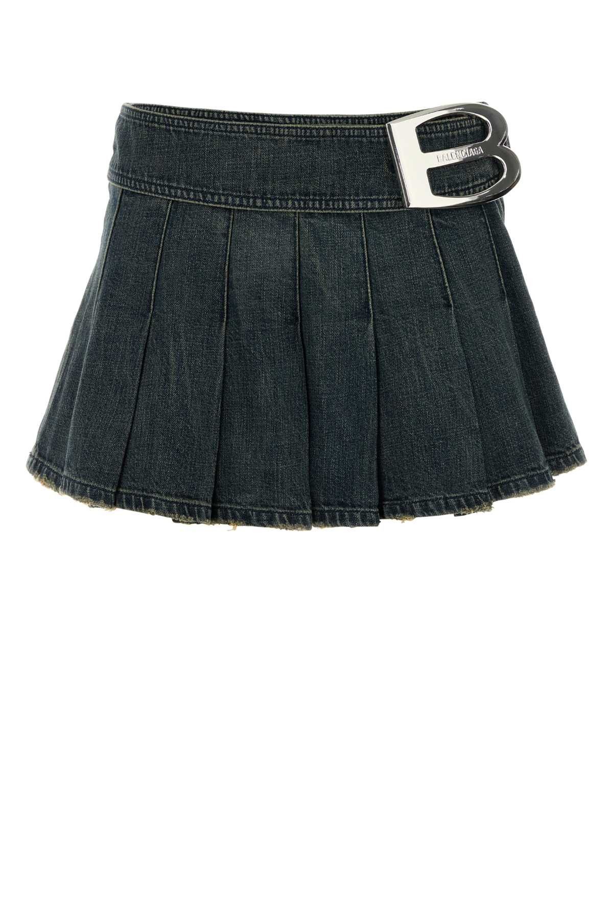 Balenciaga Denim Mini Skirt Size 27" / US 4 / IT 40 - 1 Thumbnail