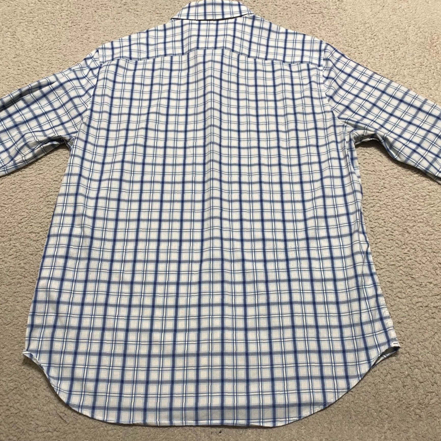 Bonobos Bonobos Mens Large Shirt Blue Plaid Check Long Sleeve Button-Front Nylon Size US L / EU 52-54 / 3 - 7 Thumbnail