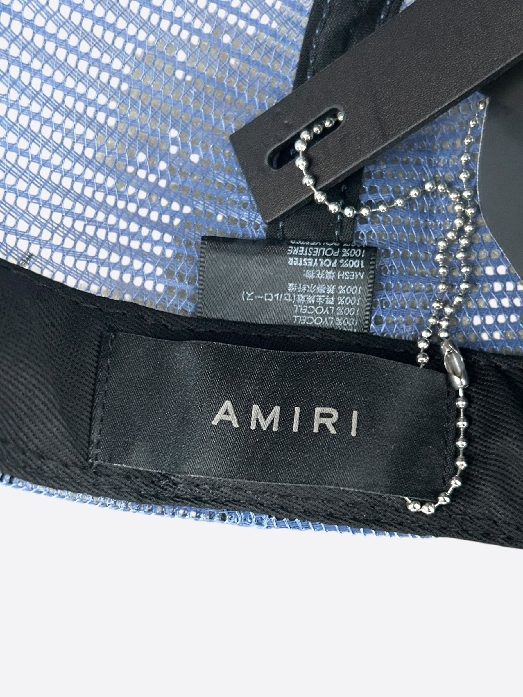 Amiri Amiri Navy & White MA Logo Trucker Hat Size ONE SIZE - 5 Thumbnail