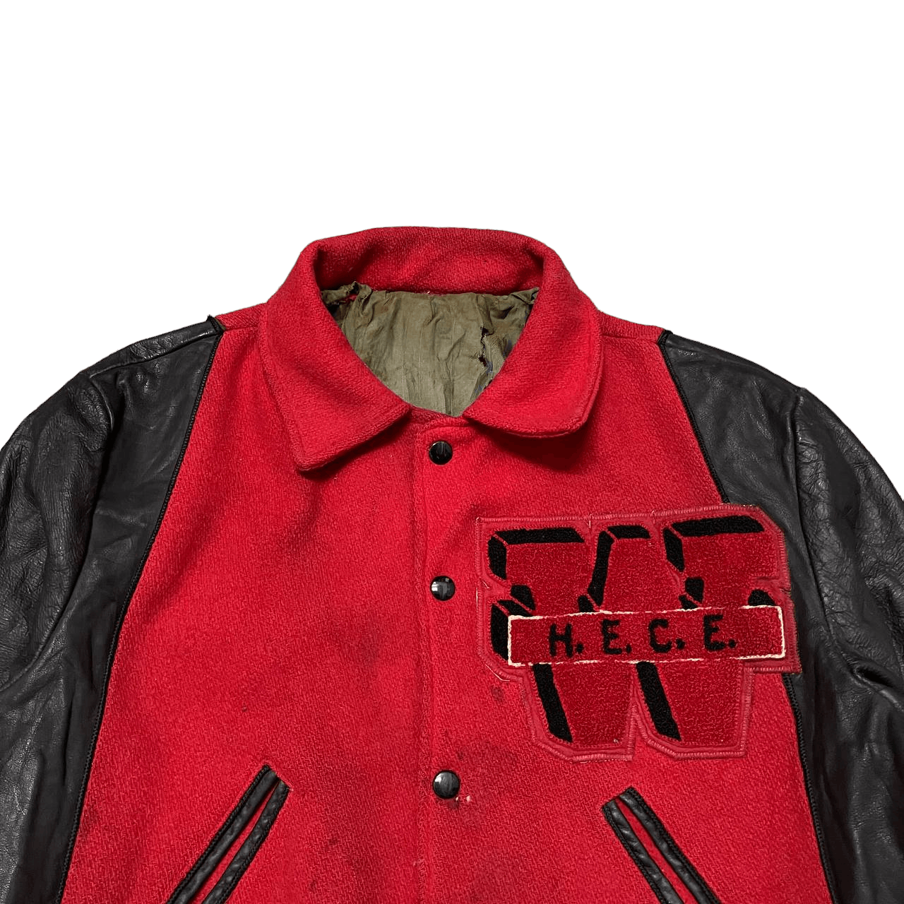 Vintage Vintage H.E.C.E. Varsity Jacket Wool Leather Size US M / EU 48-50 / 2 - 2 Thumbnail