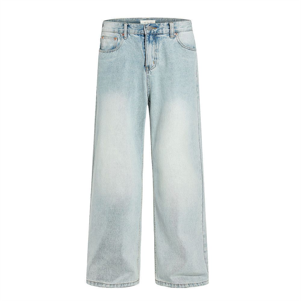Japanese Brand × Jean Retro punk loose straight men's distressed casual jeans Size US 32 / EU 48 - 1 Thumbnail