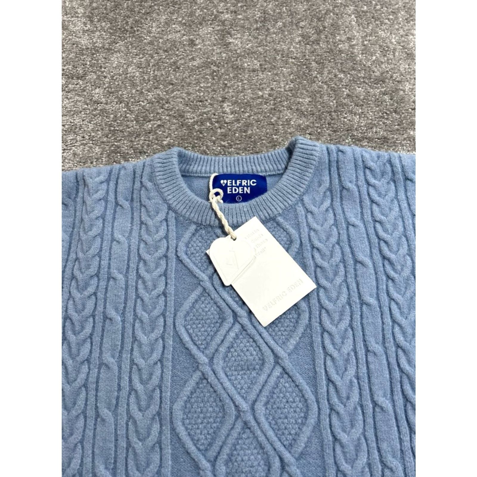 Vintage Aelfric Eden Oversized Sweater Mens L Blue Cable Knit Crew Neck Winter New Size US L / EU 52-54 / 3 - 3 Thumbnail