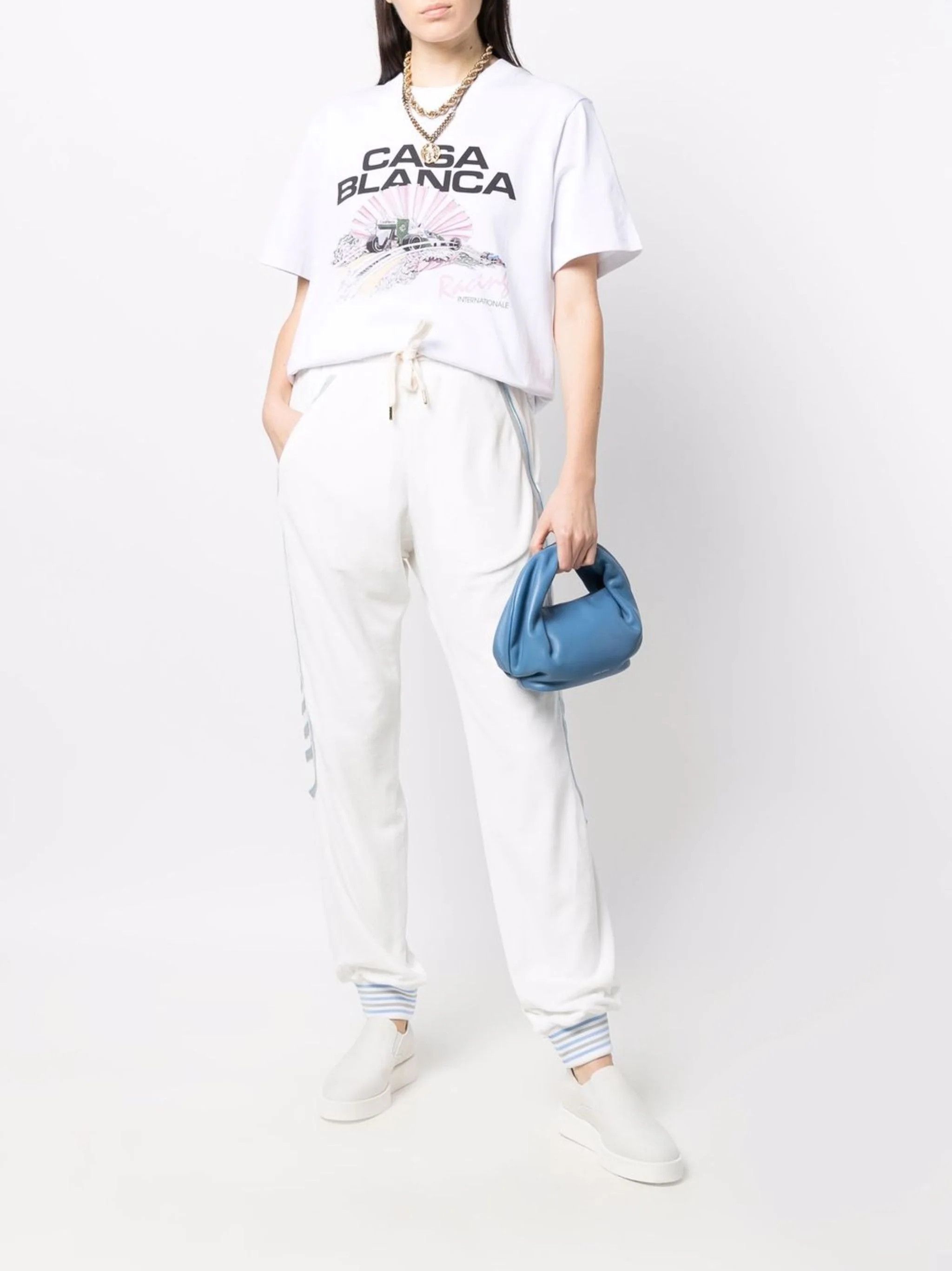 Casablanca White Racing Velour Track Pants Size 28" / US 6 / IT 42 - 1 Thumbnail