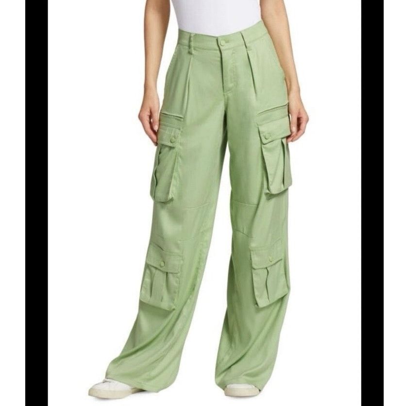 Alice + Olivia Alice + Olivia Joette Cargo Wide Leg Pants Seamoss Green NWT Size 34" / US 12 / IT 48 - 1 Thumbnail