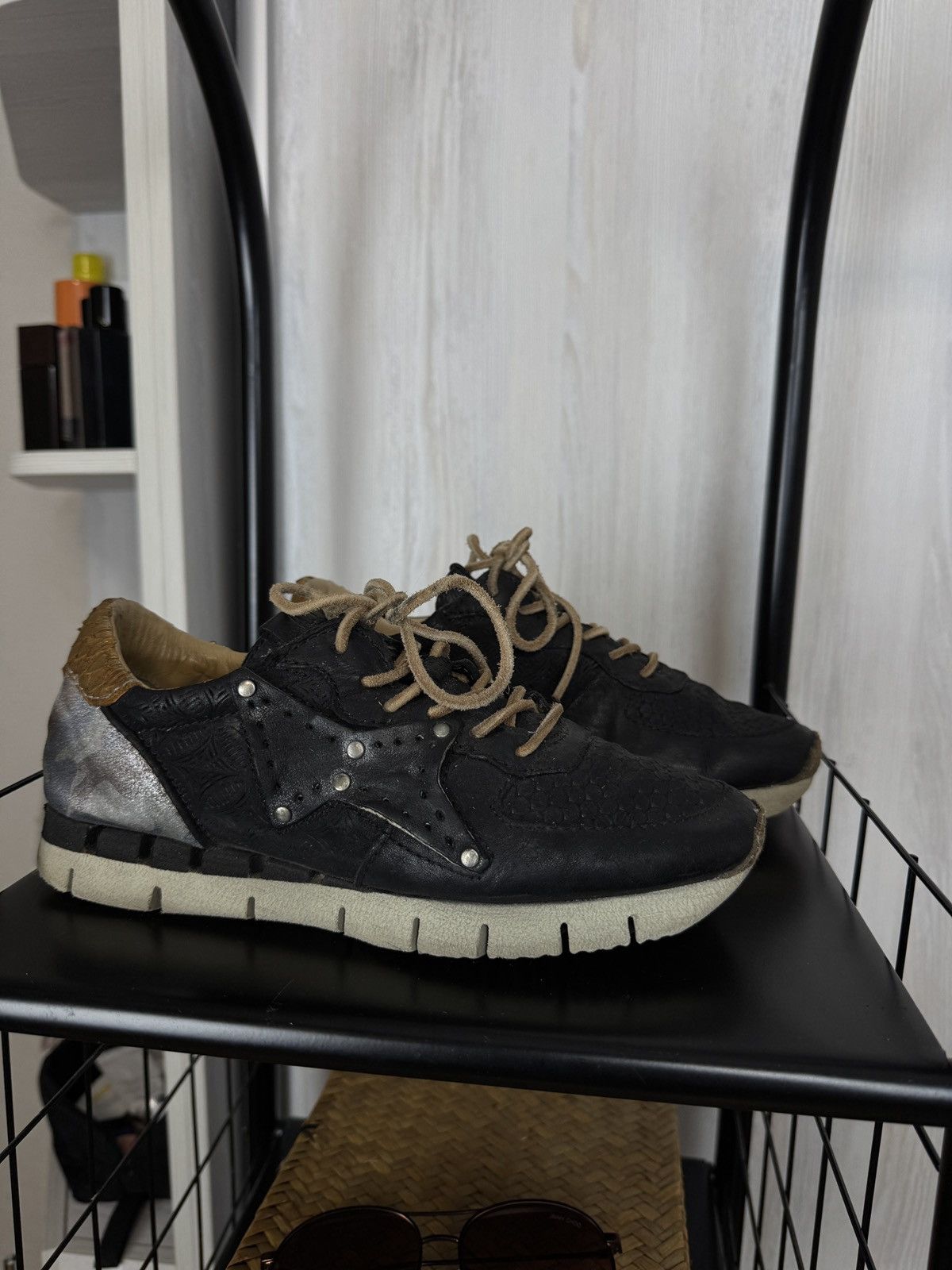 A.S.98 A.S. 98 black leather camo backside sneakers Size US 6.5 / IT 36.5 - 2 Thumbnail