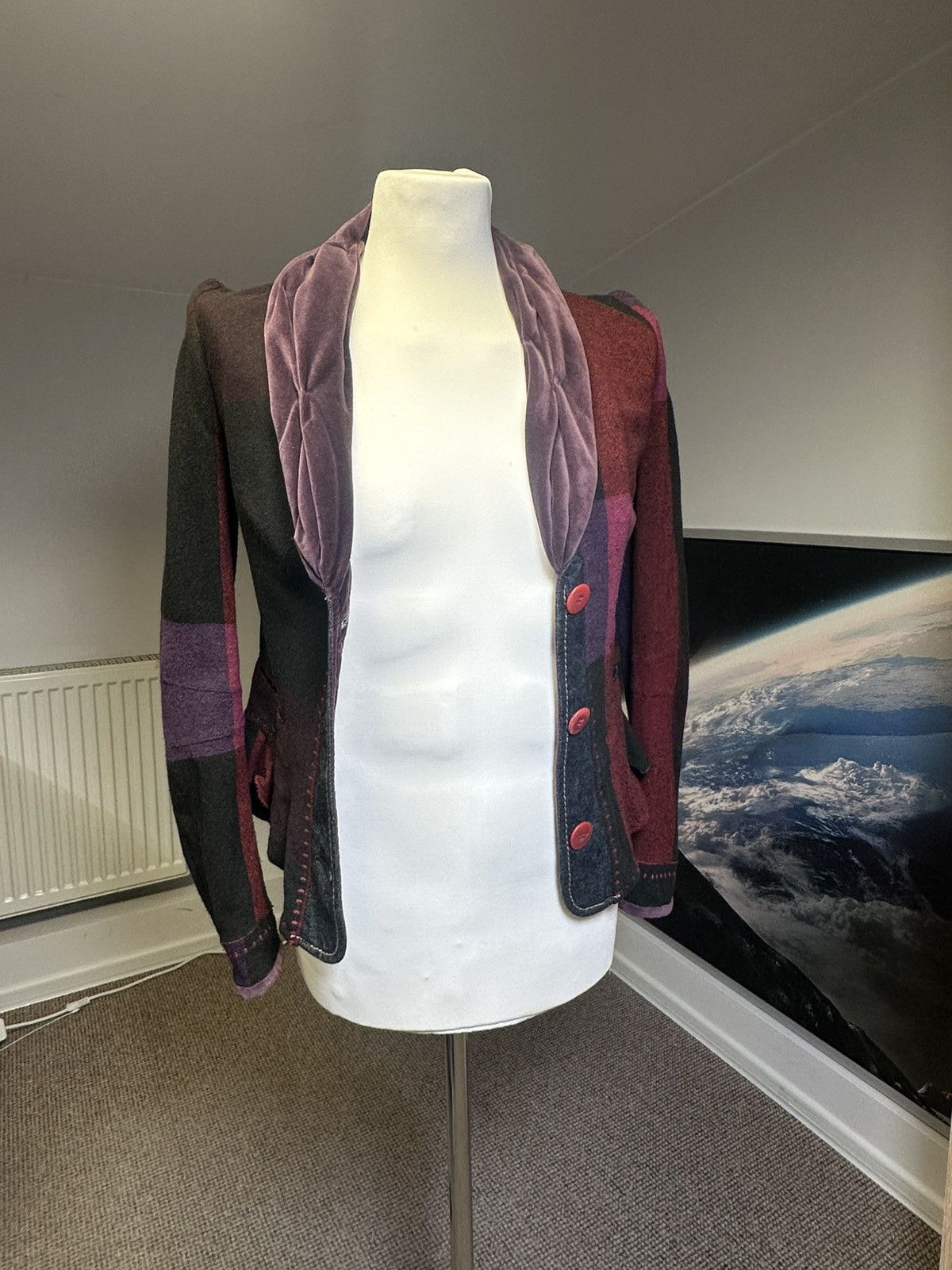 Marithe + Francois Girbaud Marithé + François Girbaud Patchwork Blazer, Avant-Garde Y2K Size S / US 4 / IT 40 - 4 Thumbnail