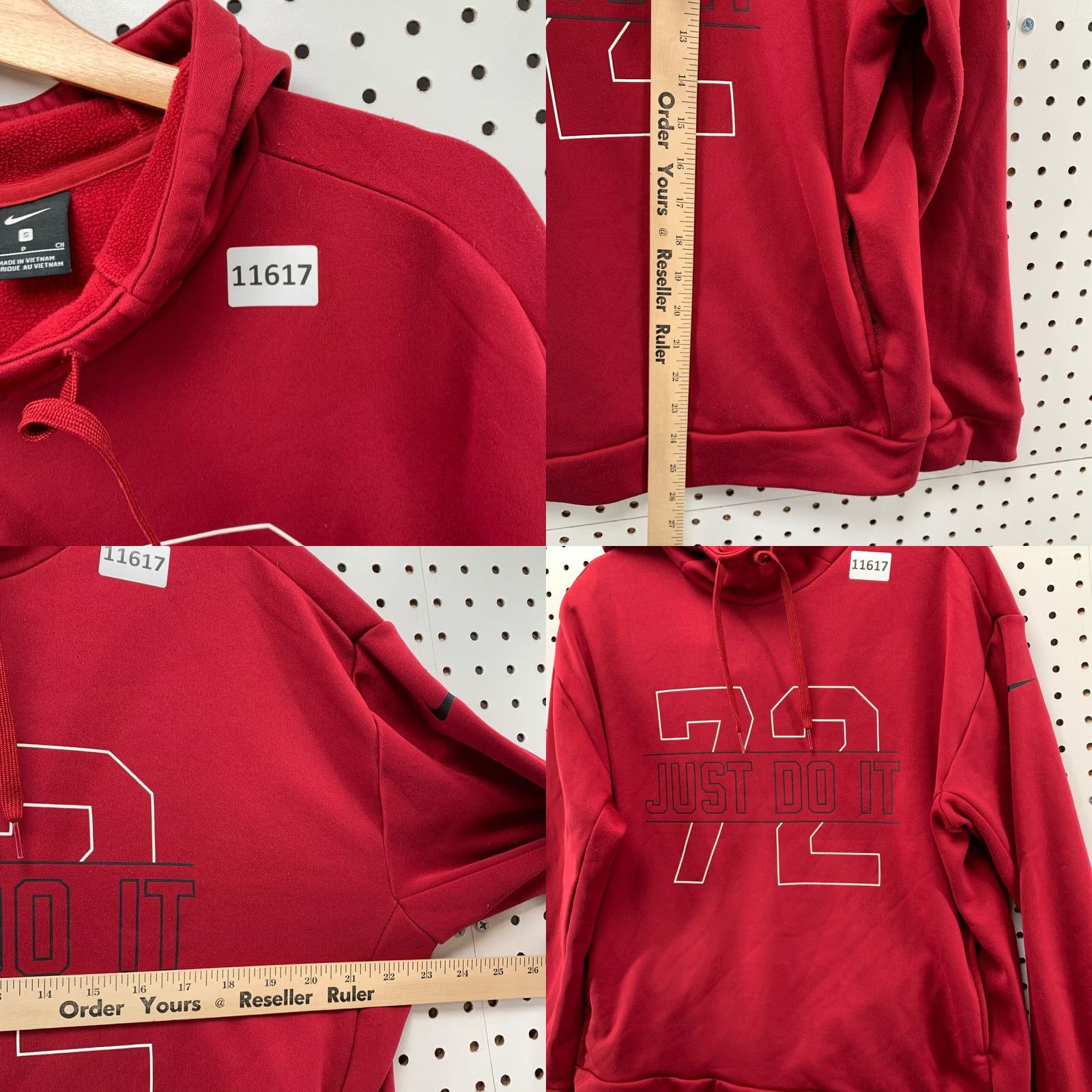 Nike Nike Hoodie Mens S Red Just Do It Graphic Pullover Sweatshirt Size US S / EU 44-46 / 1 - 8 Thumbnail