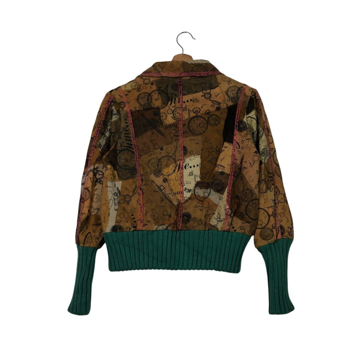 Japanese Brand 🔥VINTAGE LEATHER JACKET DOUBLE COLLAR FULL PRINT FLOWER Size S / US 4 / IT 40 - 8 Thumbnail