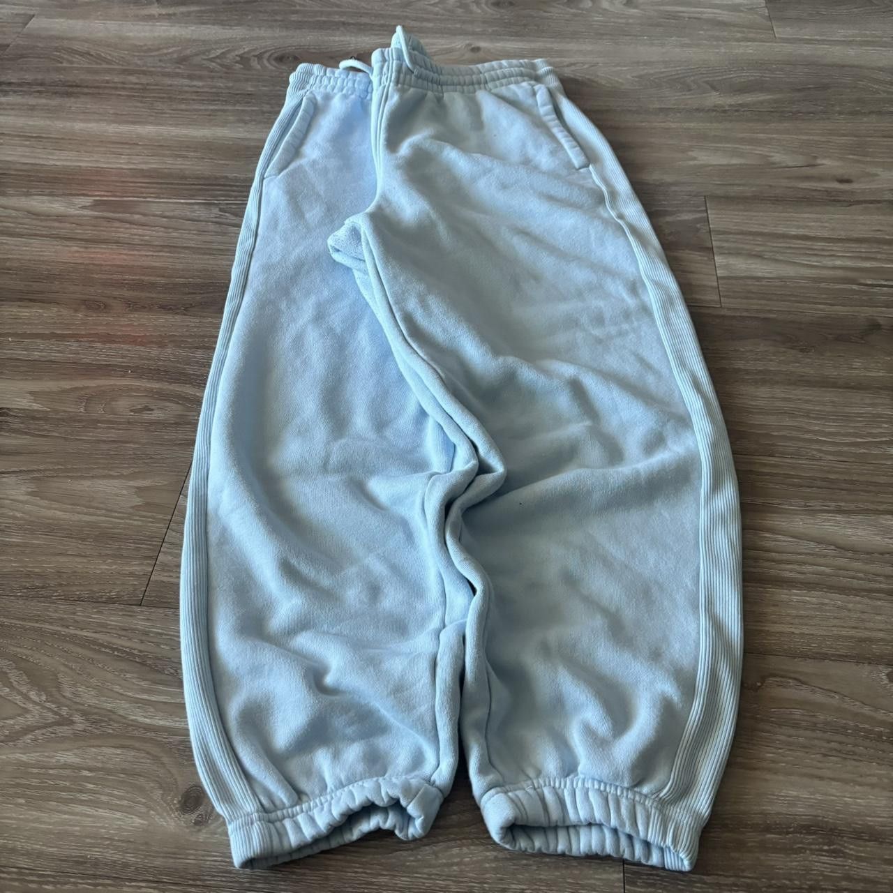 Japanese Brand Crazy Vintage Y2K/2000s Light Blue Essential Sweatpants! Fits M Size US 32 / EU 48 - 3 Thumbnail