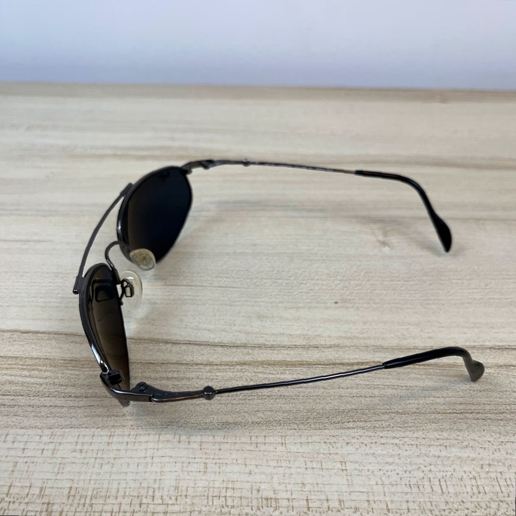 Maui Jim MAUI JIM Sunglasses Aviator Gunmetal Made in Japan Unisex Men Gray Glass Lens Lightweight Flexon MJ-308-02 Style Classic 90s? Size ONE SIZE - 6 Thumbnail
