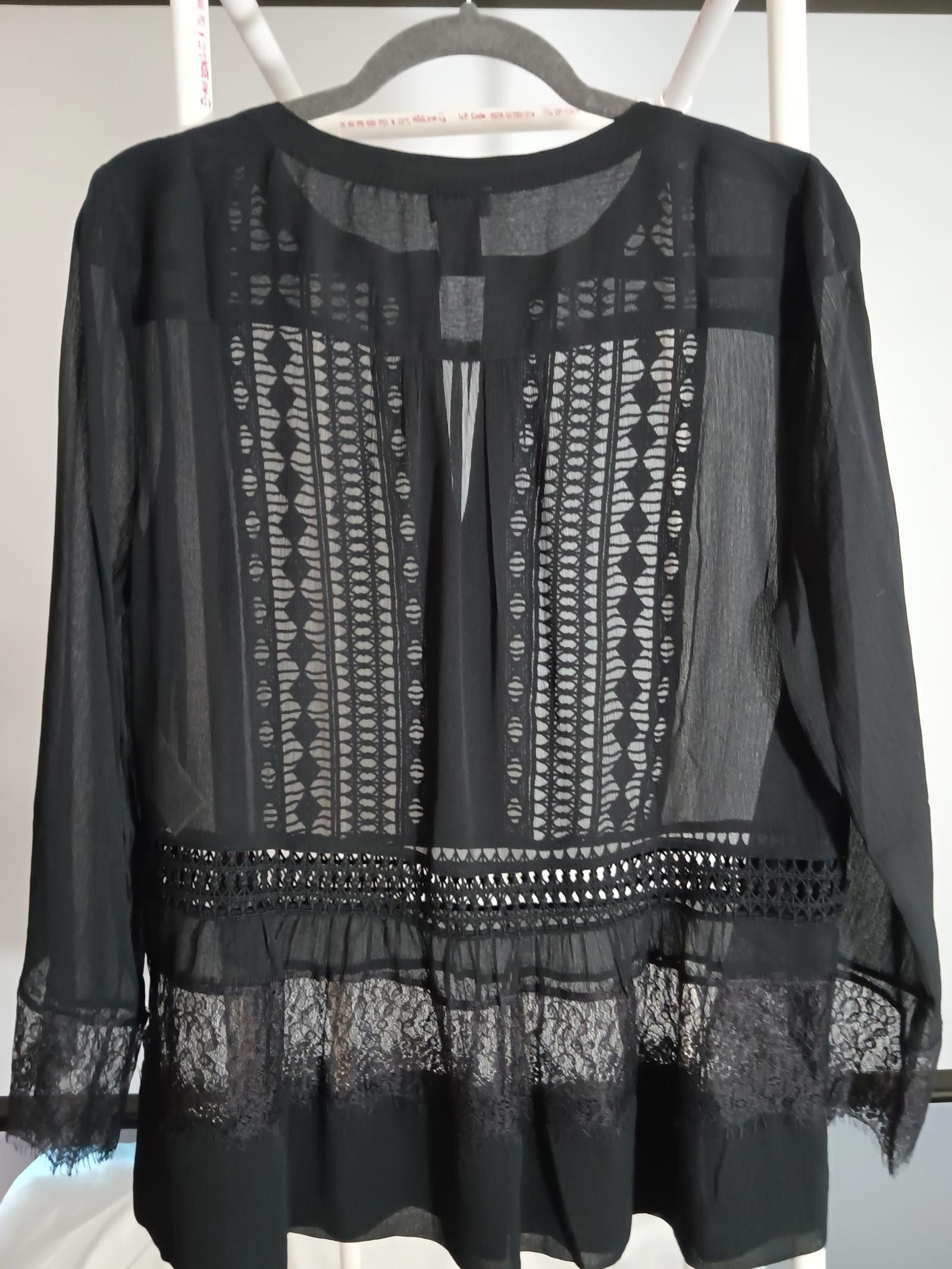 Chicos Chico's Black Sheer Lattice Blouse – Size 1 Size ONE SIZE - 3 Thumbnail