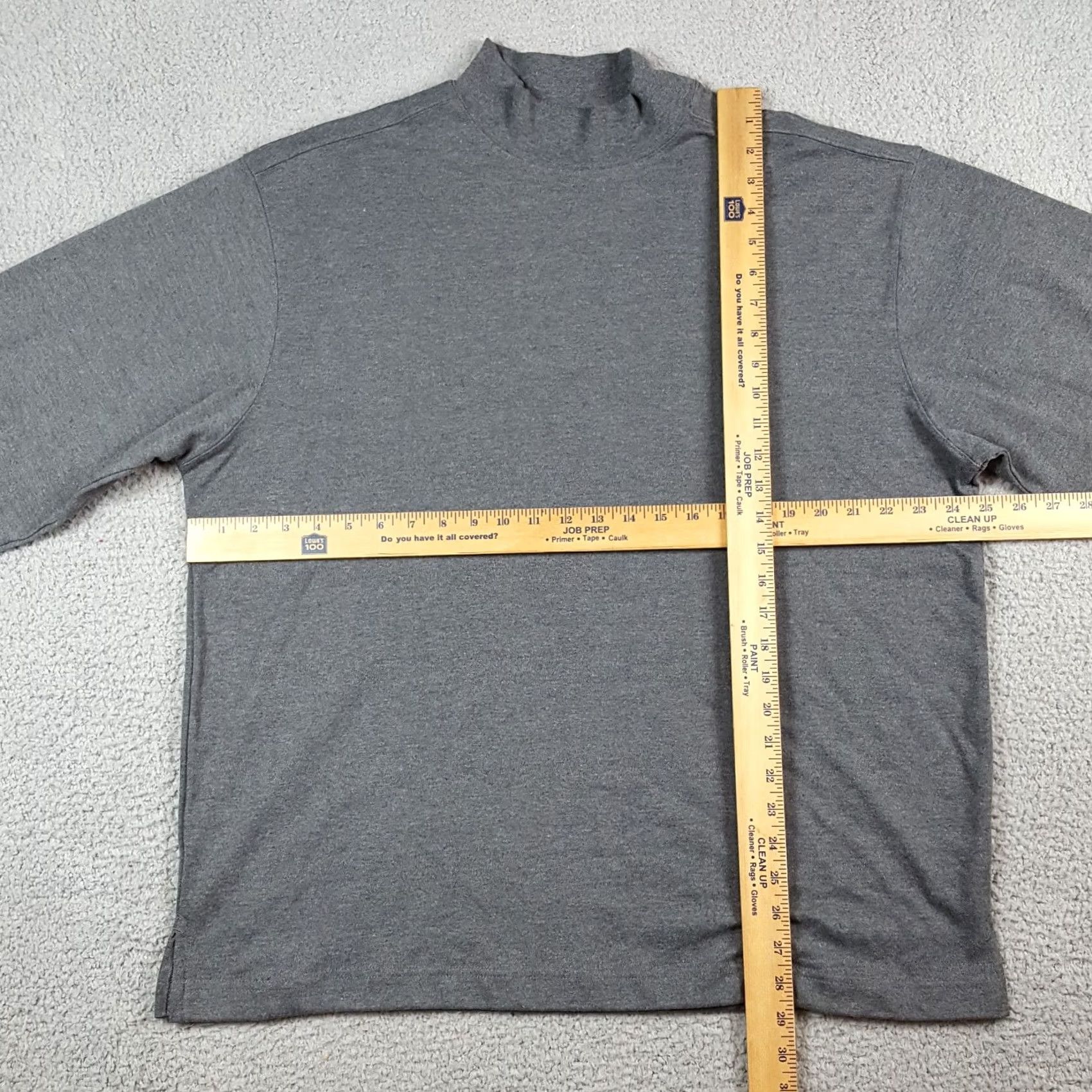 Vintage VINTAGE Glen Echo Gray Knit Mock Neck T-Shirt Men L Long Sleeve Casual Dress Golf Shirt Size 42R - 7 Thumbnail