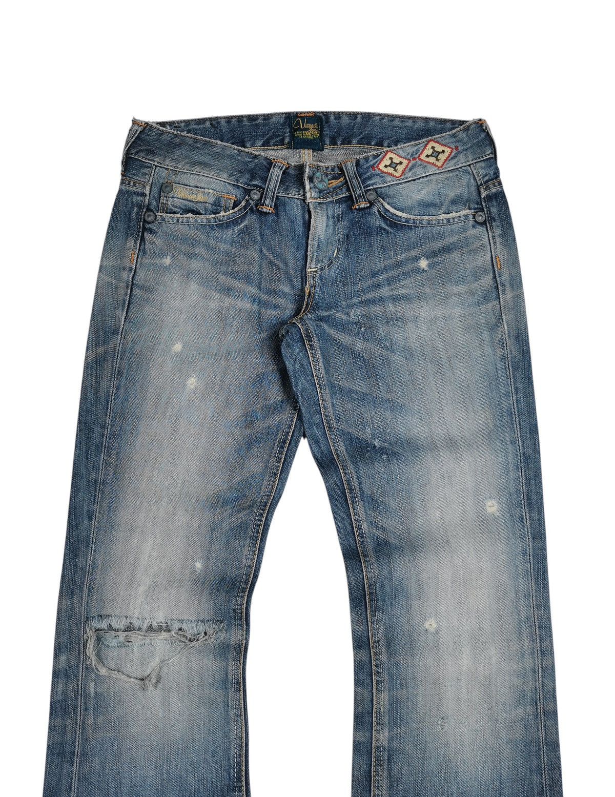Edwin Edwin Vienus Distressed Flare Jeans Vintage Japan Denim Size 29" - 6 Thumbnail
