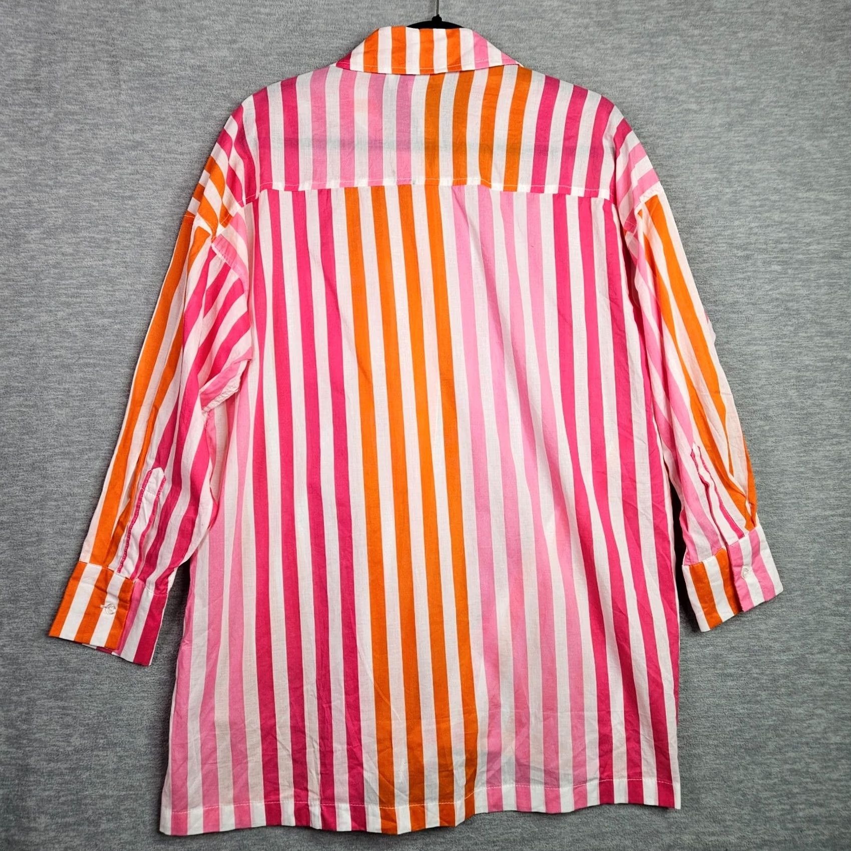 Beach Riot Beach Riot Shirt S/M Multicolor Cotton Blend Button Down Striped Casual Womens Size S / US 4 / IT 40 - 2 Thumbnail