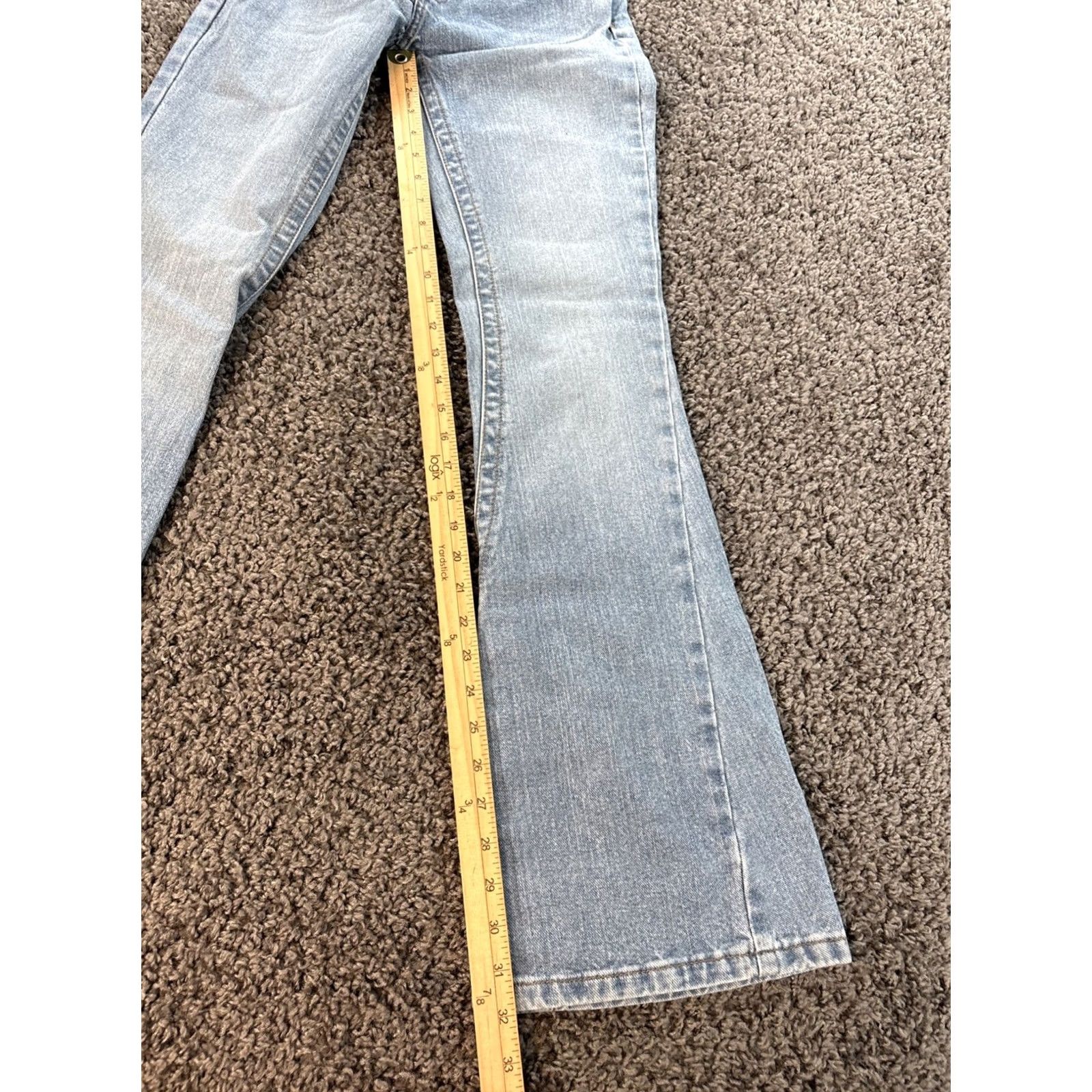 Vintage VINTAGE London Jeans Flare Jeans Womens 28x32 Button Fly Low Rise Light Wash 90s London Womens Jeans Size 28" / US 6 / IT 42 - 2 Thumbnail