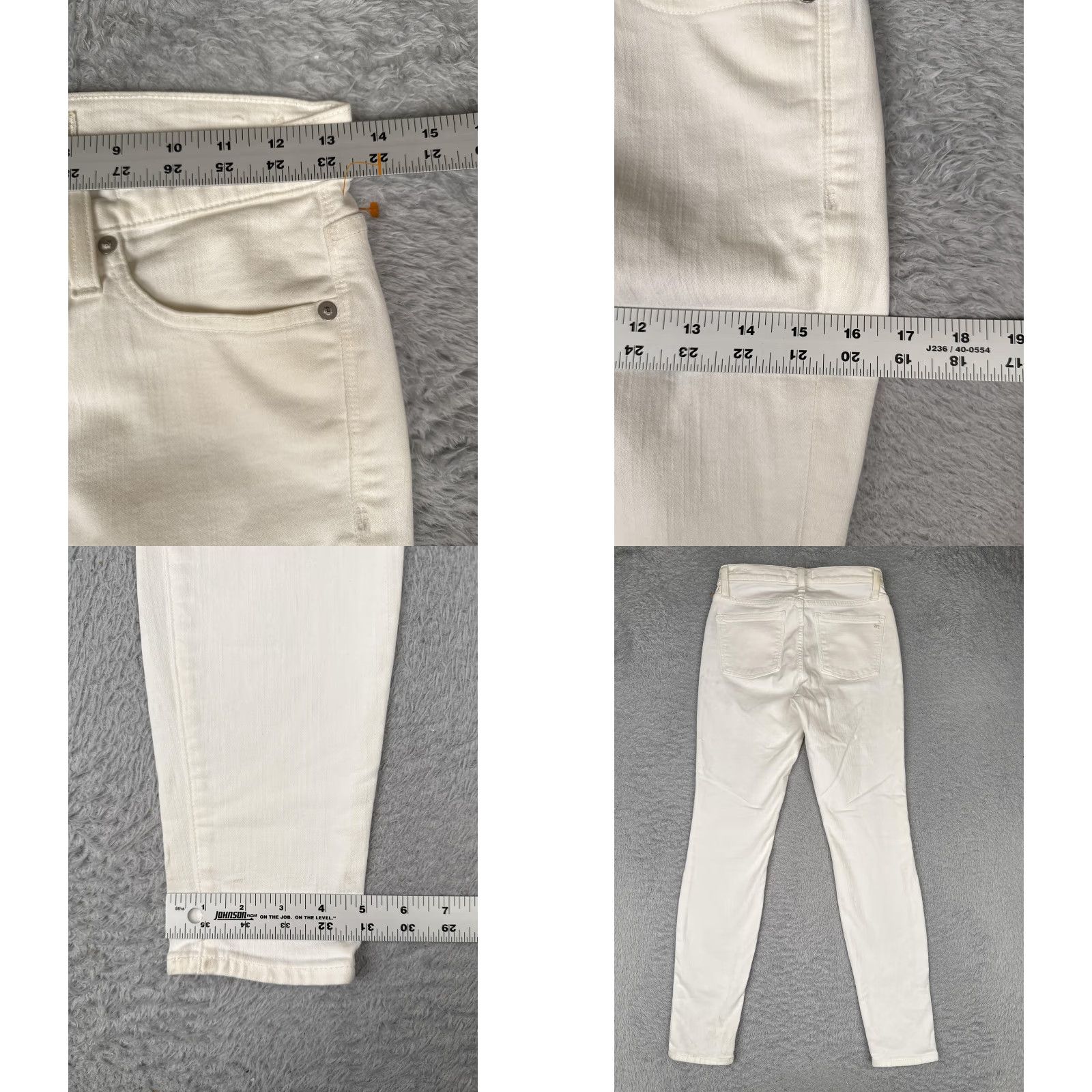 Madewell Madewell Jeans Womens 26x28 White 9 Inch High Rise Skinny Stretch Denim Pants Size 26" / US 2 / IT 38 - 9 Thumbnail
