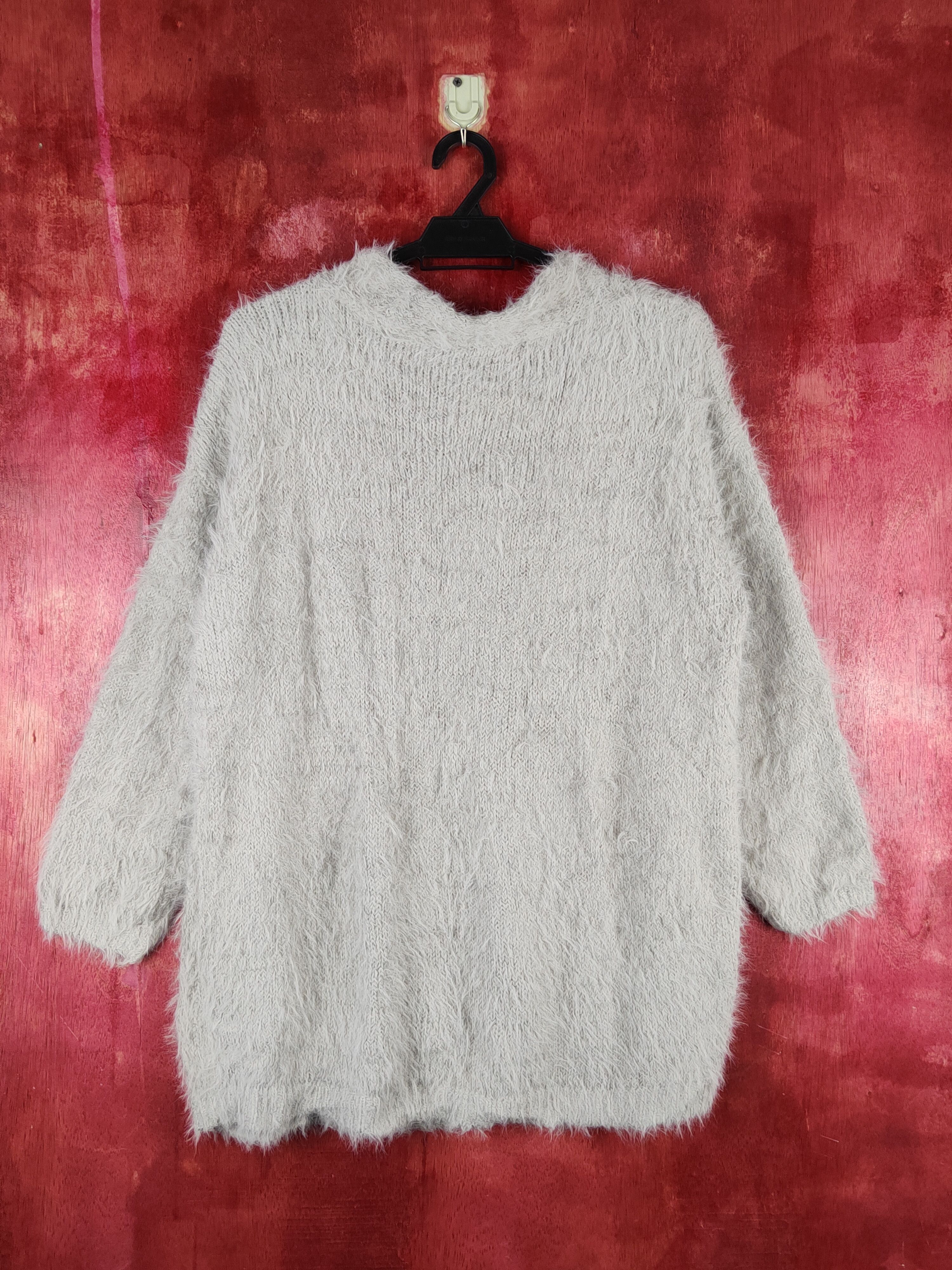 Vintage Lepsim Gray Shag Shaggy Fur Mohair Knitwear Cardigan #S1942 Size M / US 6-8 / IT 42-44 - 7 Thumbnail