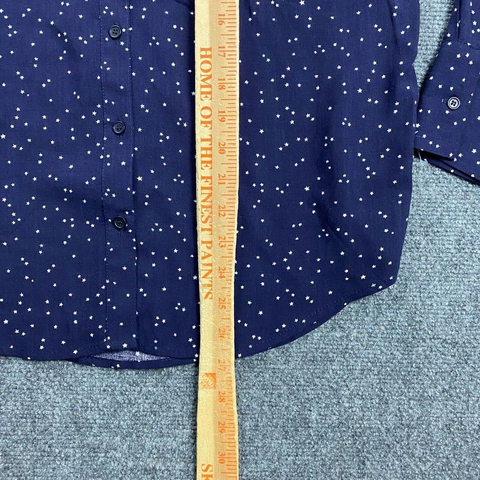 Topshop Topshop Top Women's Size 4 Blue Stars Button Up Viscose Size S / US 4 / IT 40 - 4 Thumbnail