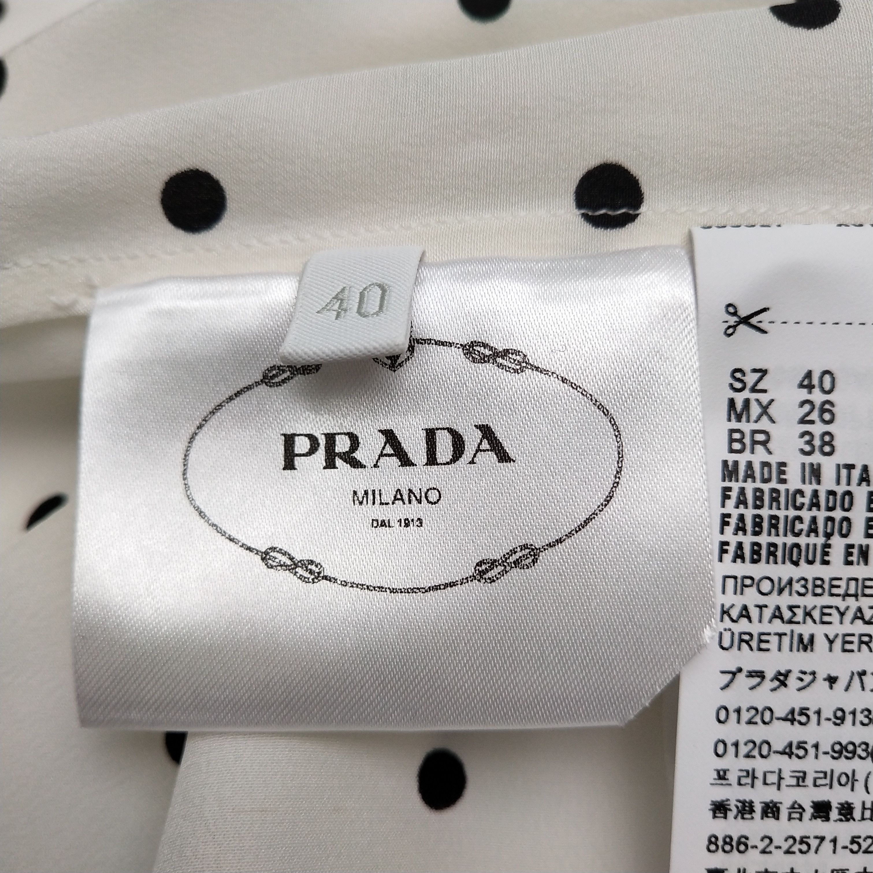 Prada Prada Polka Dot Silk Long Sleeve Shirt . Size M / US 6-8 / IT 42-44 - 9 Thumbnail
