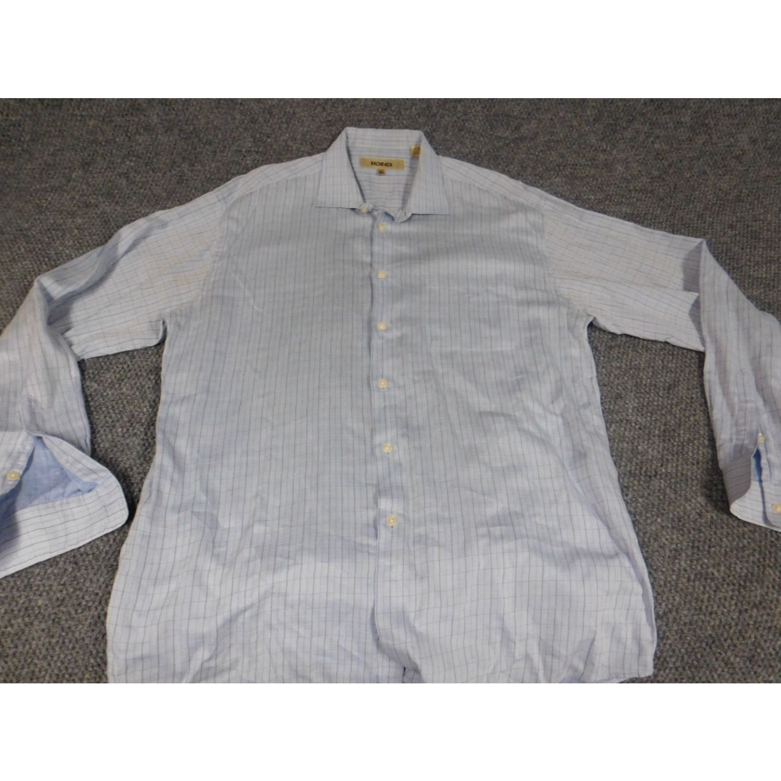Vintage Bachrach Mens Shirt Dress Shirt Blue Plaid Button-Down 16.5 Regular Collar Non-Iron Breathable Size US XL / EU 56 / 4 - 2 Thumbnail