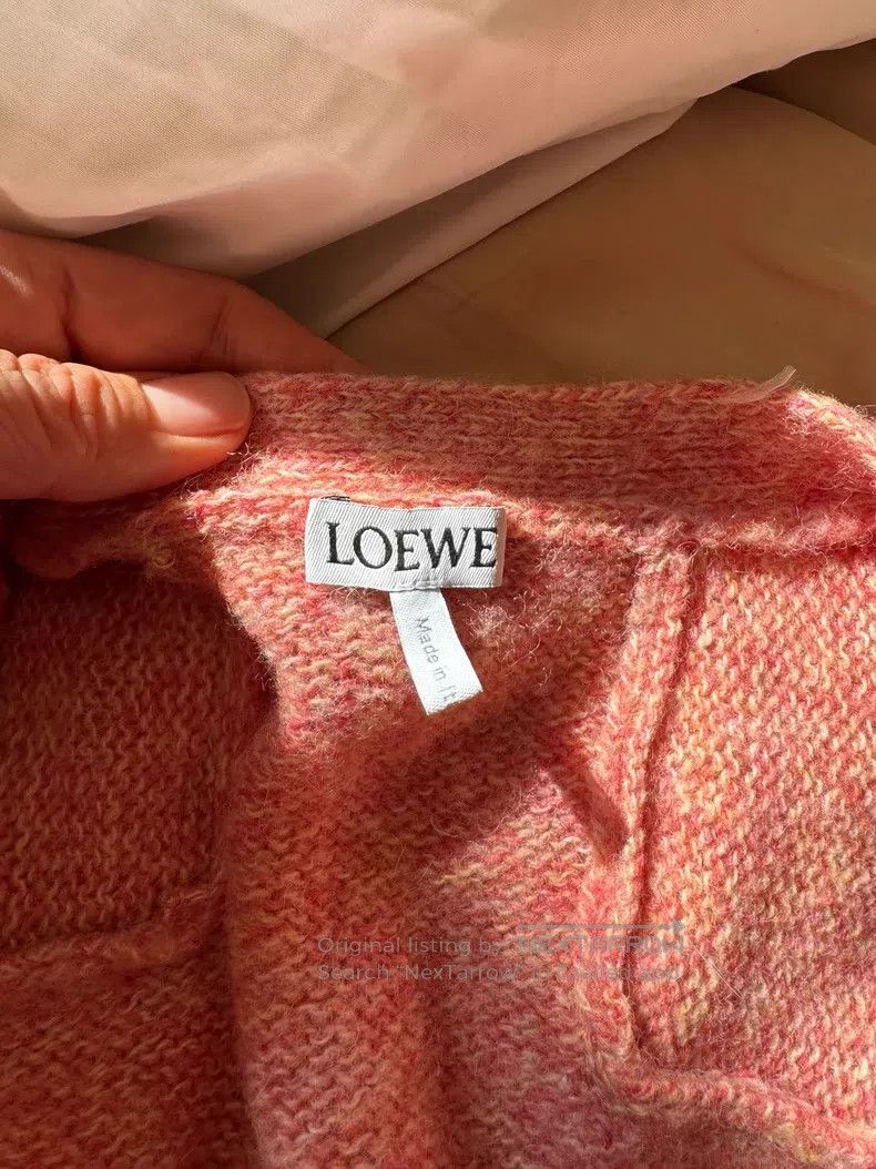 Loewe Loewe Salmon Pink Open Cardigan - Wool Size US M / EU 48-50 / 2 - 3 Thumbnail