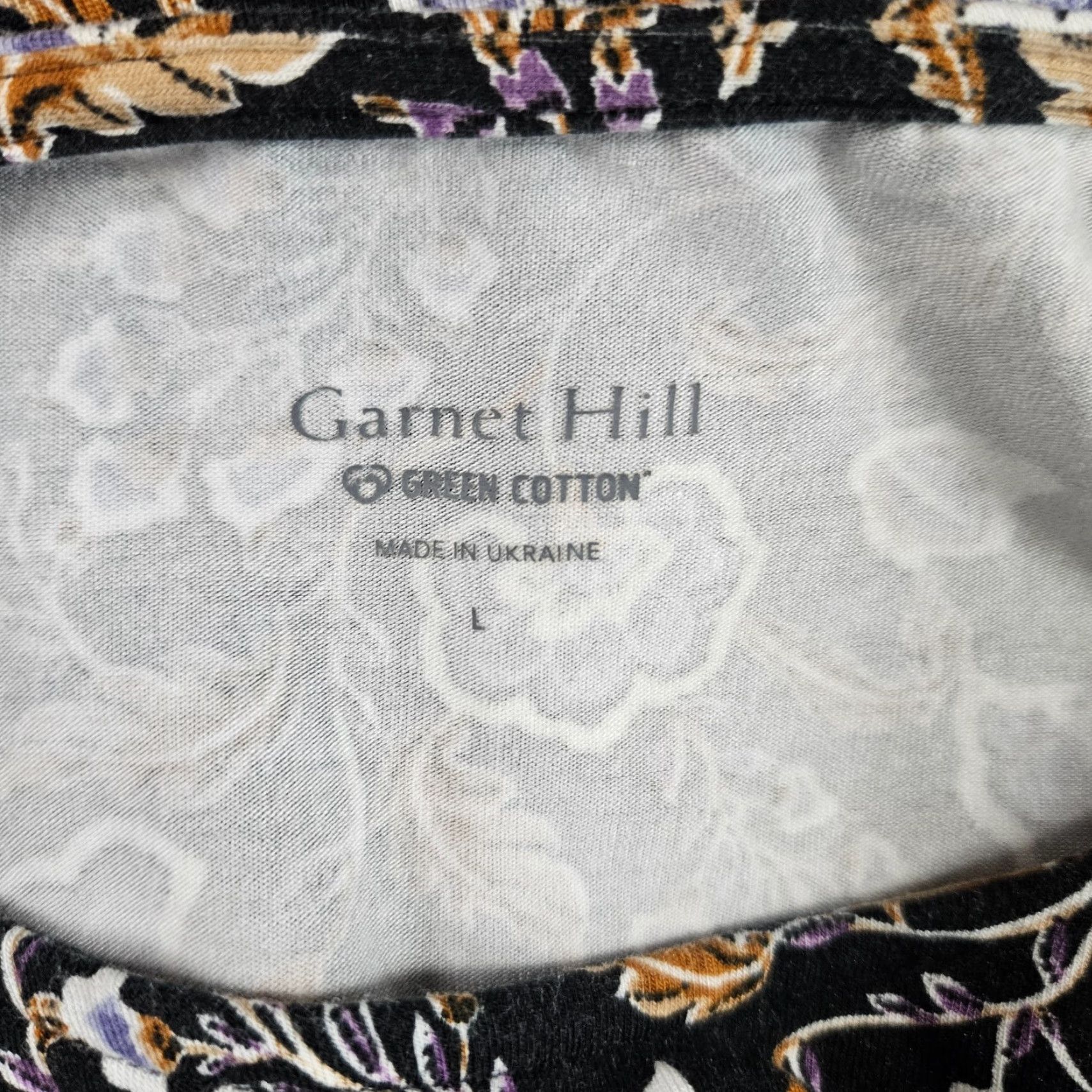 Vintage Garnet Hill Womens Linden Knit Column Maxi Dress Large Black Purple Floral Size L / US 10 / IT 46 - 6 Thumbnail