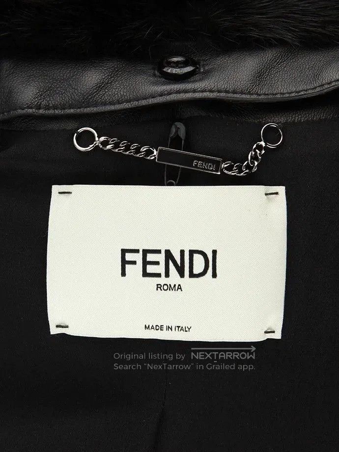 Fendi FENDI Black Leather Jacket with Fur Collar. Size US S / EU 44-46 / 1 - 7 Thumbnail