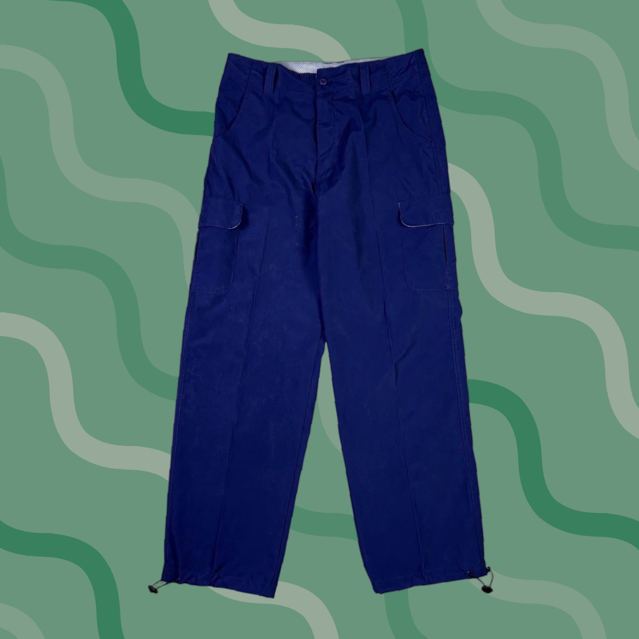 Burnside Burnside Mens Cargo Pants Navy Blue Size 32 Adjustable Bungee Hem Straight Leg Cargo Pants Casual Travel Workwear Mens Navy Blue 32 Size US 33 - 1 Thumbnail