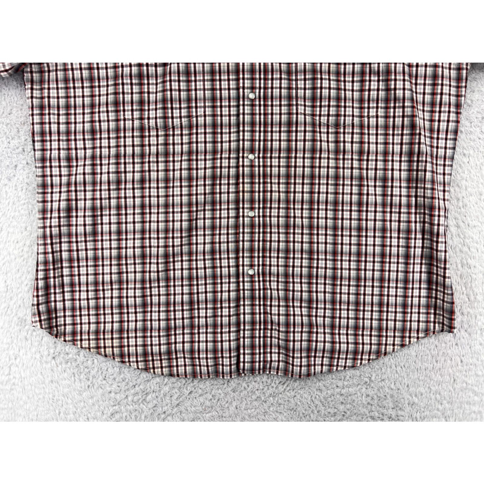 Wrangler Wrangler Shirt Mens 2XL XXL Red Black Plaid Western Pearl Snap Short Sleeve Size US XXL / EU 58 / 5 - 5 Thumbnail