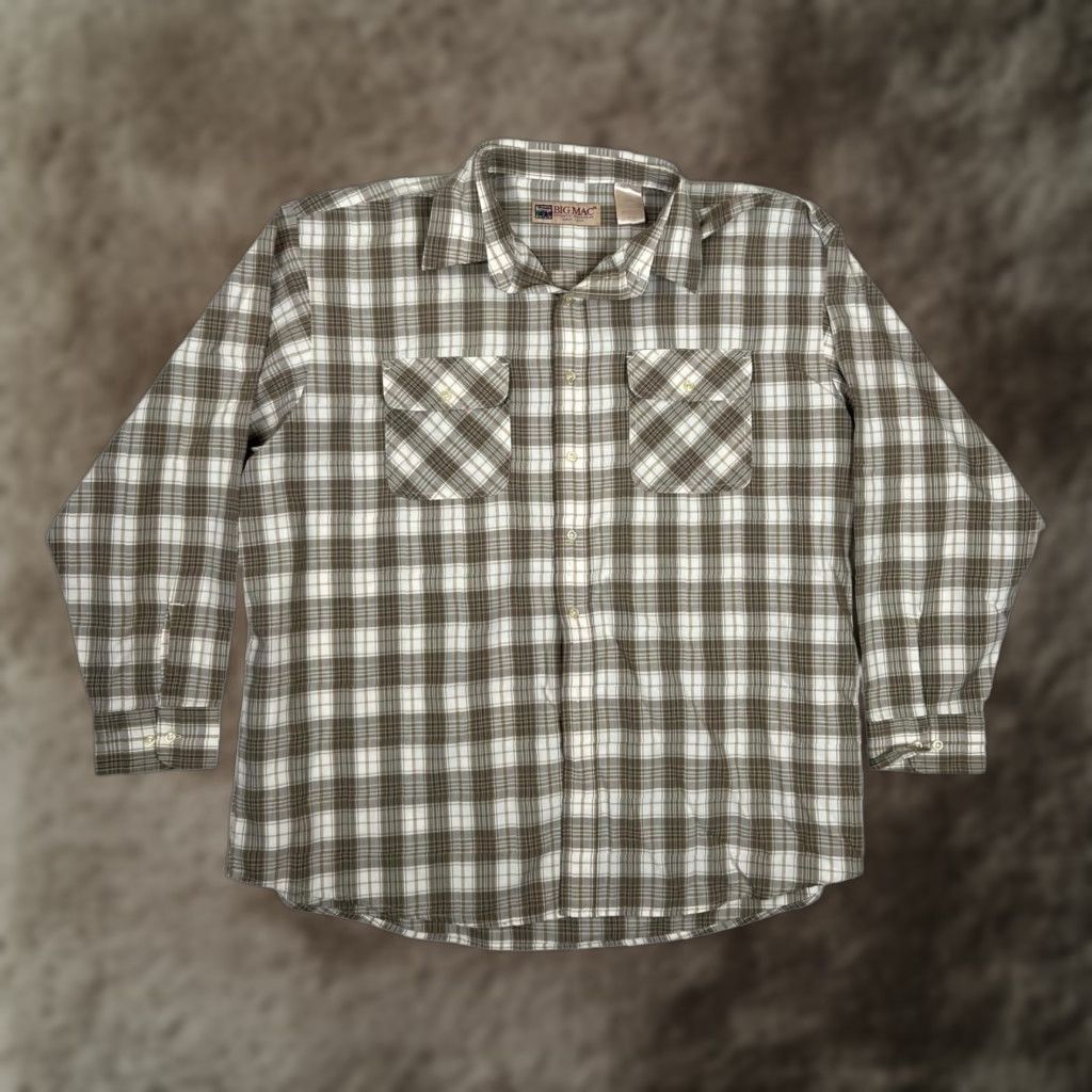 Vintage VTG Big Mac Shirt Mens 2XL Brown Plaid Long Sleeve Button Front Workwear Casual Size US XXL / EU 58 / 5 - 1 Thumbnail