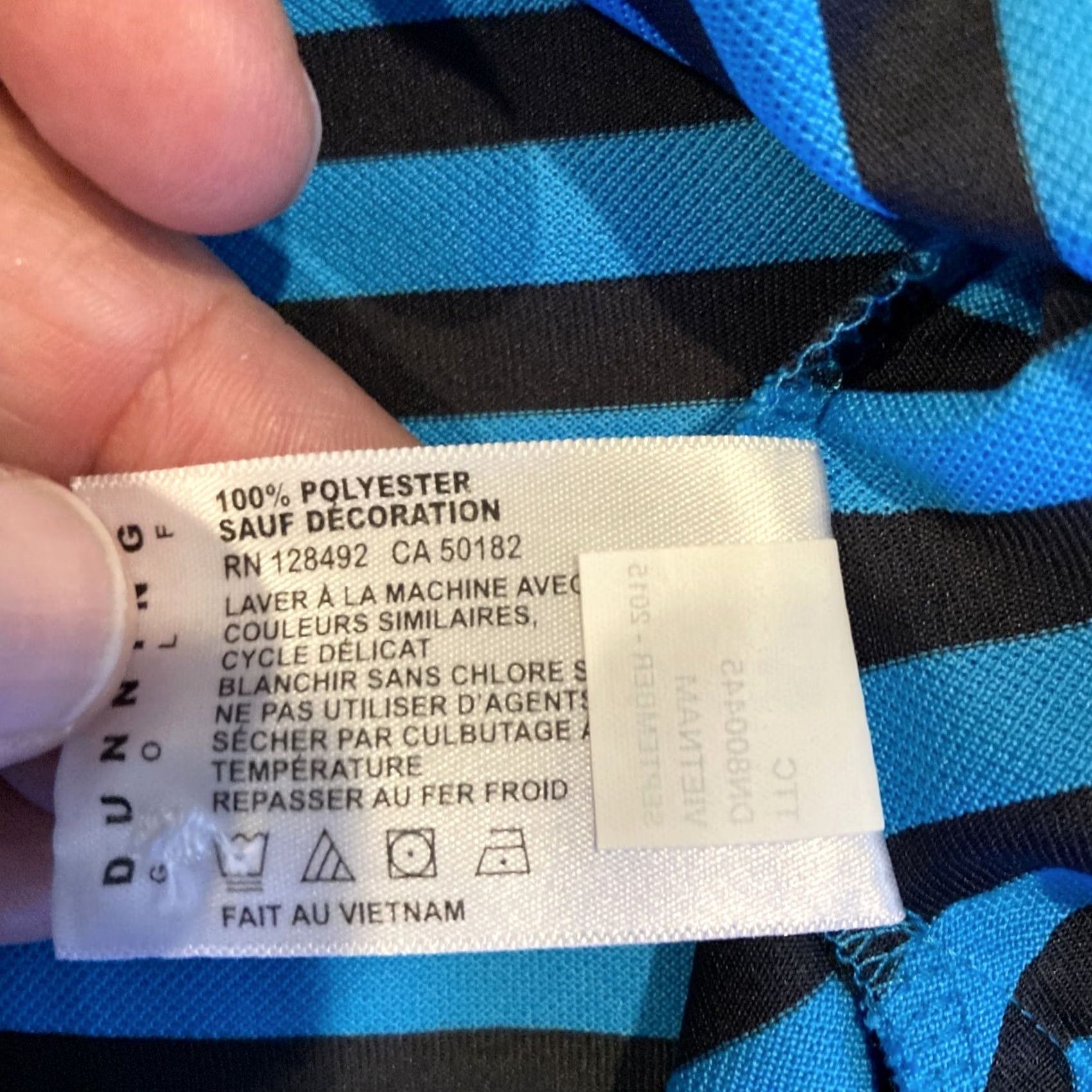 Vintage Dunning Golf Polo Blue Black Striped Club Logo XL Men Size US XL / EU 56 / 4 - 5 Thumbnail