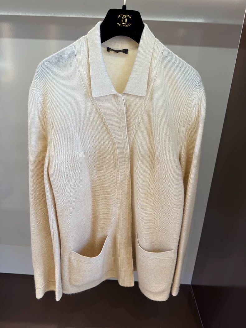 LORO PIANA Pale yellow gradient cashmere cardigan