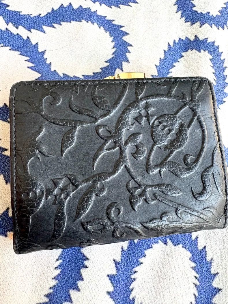 Vivienne Westwood Vivienne Westwood Black gold printed leather purse with th Size ONE SIZE - 3 Thumbnail