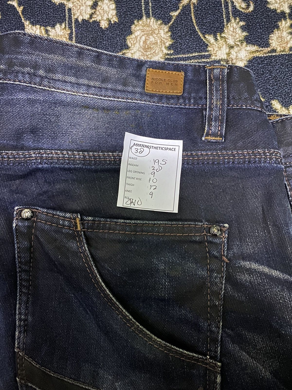 If Six Was Nine × Le Grande Bleu (L.G.B.) × Nicole Club Nicole Club Jean Big Size Double Pocket Art Mud Washed Wax Size US 38 / EU 54 - 14 Thumbnail