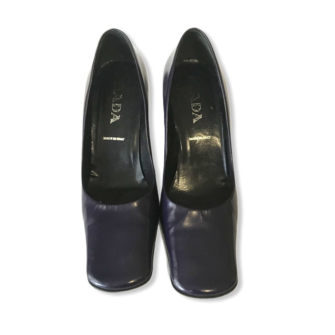 Prada Vintage Prada Pumps Purple Square Toe Block Heel Size 6.5 Size US 6.5 / IT 36.5 - 4 Thumbnail