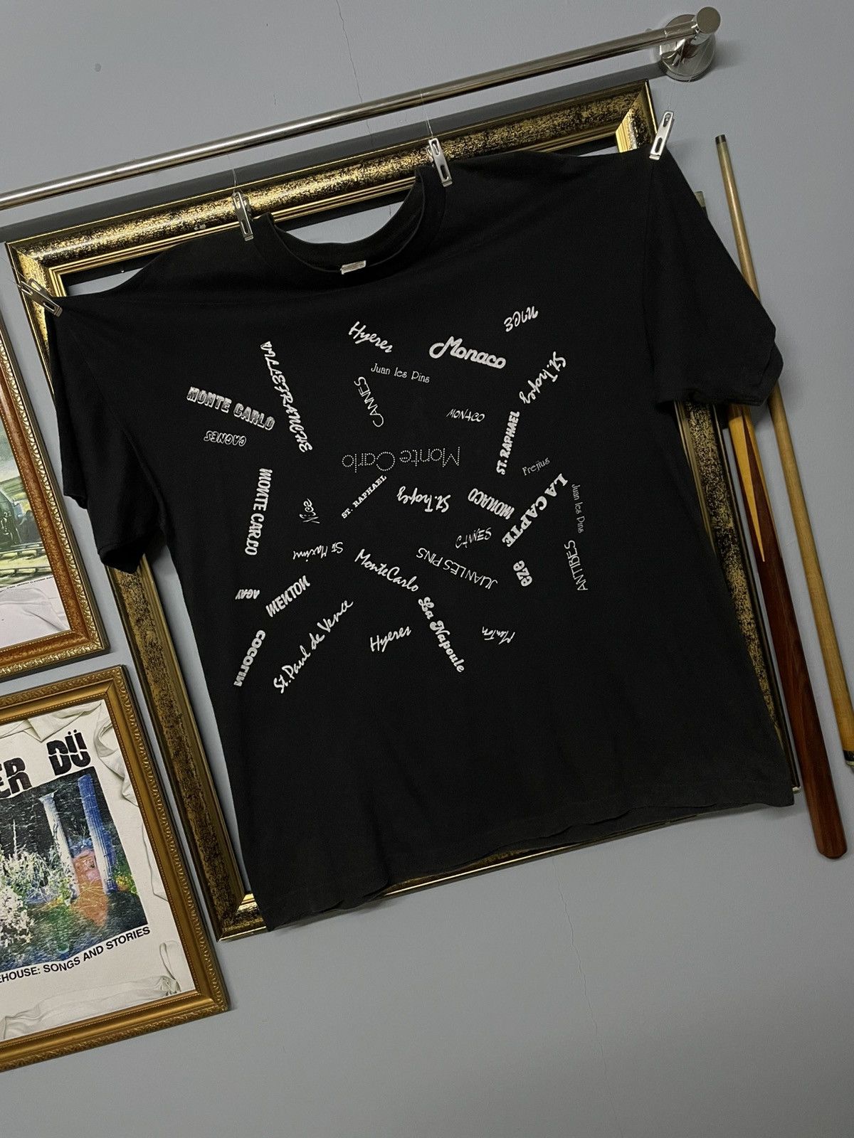 Designer Vintage 1990s Single Stitch Famous Place In Monaco Tshirt Size US XL / EU 56 / 4 - 2 Thumbnail