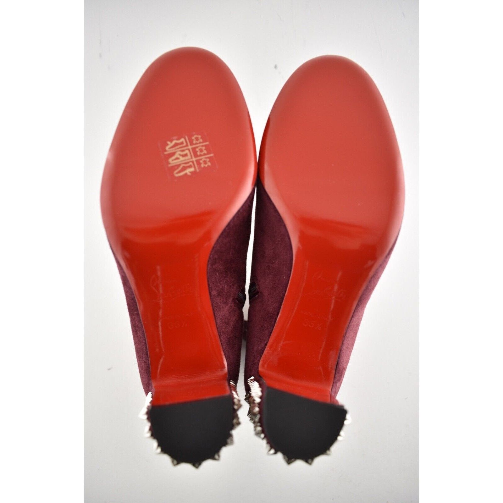 Christian Louboutin Christian Louboutin Suzi Folk 85 Prunus Red Suede Spike Size US 5.5 / IT 35.5 - 12 Thumbnail