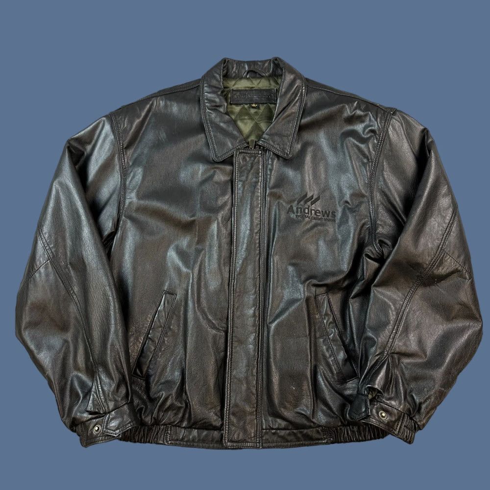 Port Authority VINTAGE Port Authority Jacket Mens L Black Leather Quilt Lined Bomber Size US L / EU 52-54 / 3 - 1 Thumbnail