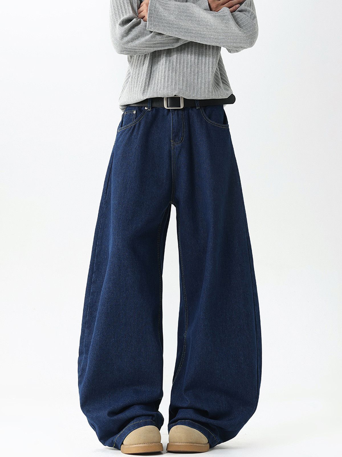 Jean Men's American Cleanfit Wide-Leg Dark Blue Flared Jeans Size US 32 / EU 48 - 2 Thumbnail
