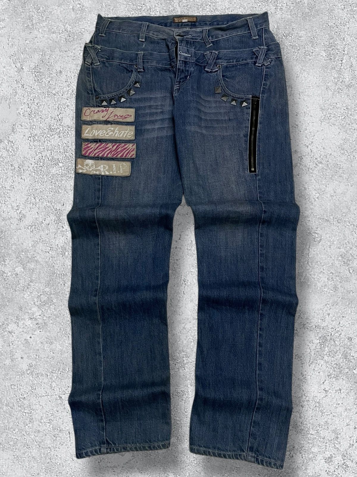 Japanese Brand Vintage Japan 90’s Hellcat Punks Not Dead Voidz Spike Denim Size US 32 / EU 48 - 1 Thumbnail