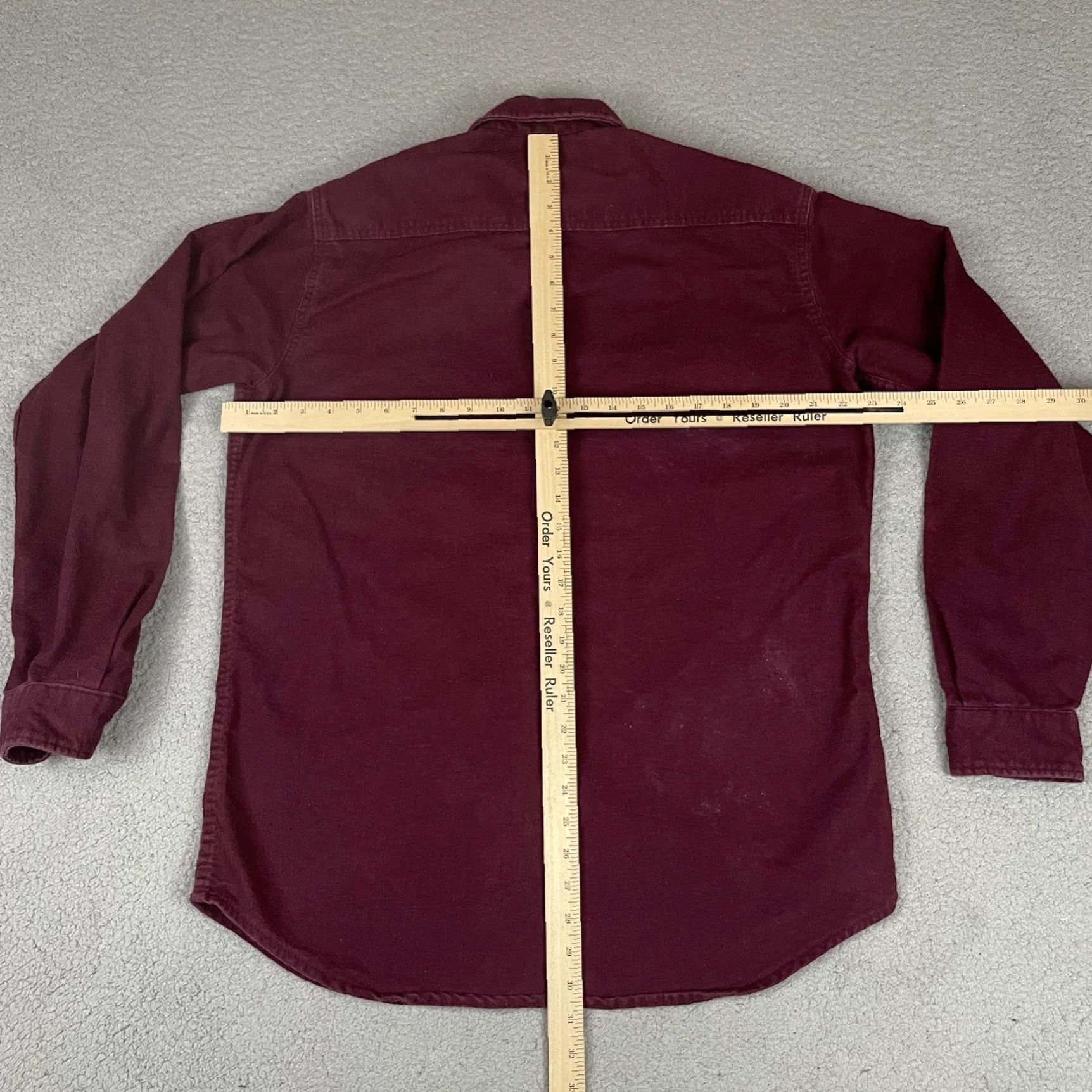 Vintage VINTAGE St Johns Bay Shirt Mens L Tall Maroon Chamois Cloth Button Up Heavy Lined LT Size US L / EU 52-54 / 3 - 6 Thumbnail