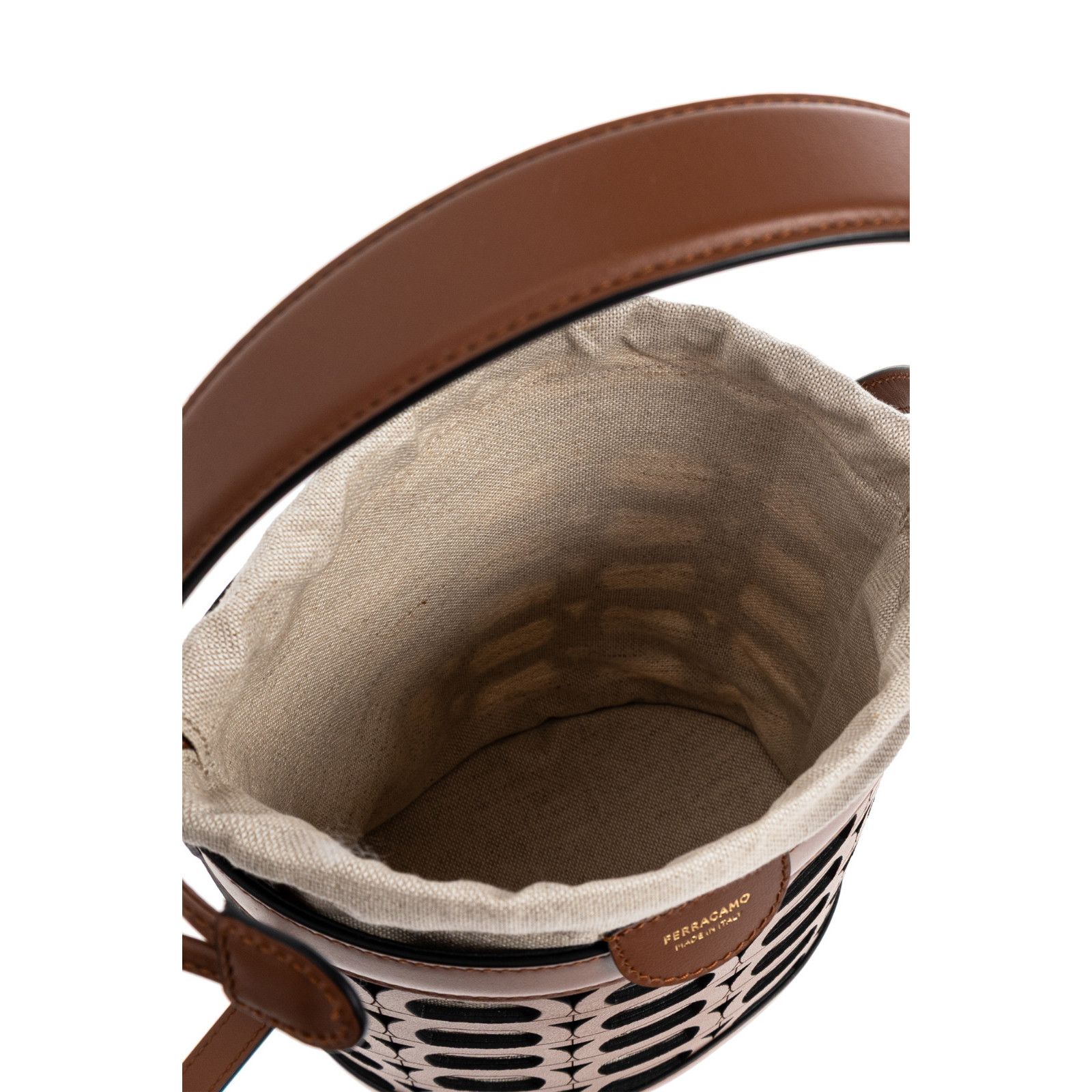 Salvatore Ferragamo FERRAGAMO Gancini XS $1250 Cognac Bucket Bag New & Authentic Size ONE SIZE - 4 Thumbnail