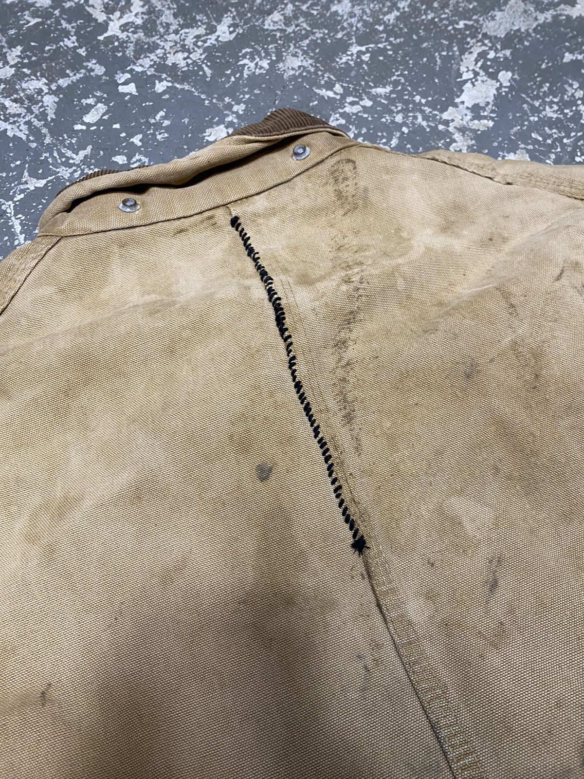 Carhartt × Vintage Vintage Carhartt Troy Blanket Thrashed Tan ChoreJacket 70s Size US XL / EU 56 / 4 - 15 Thumbnail