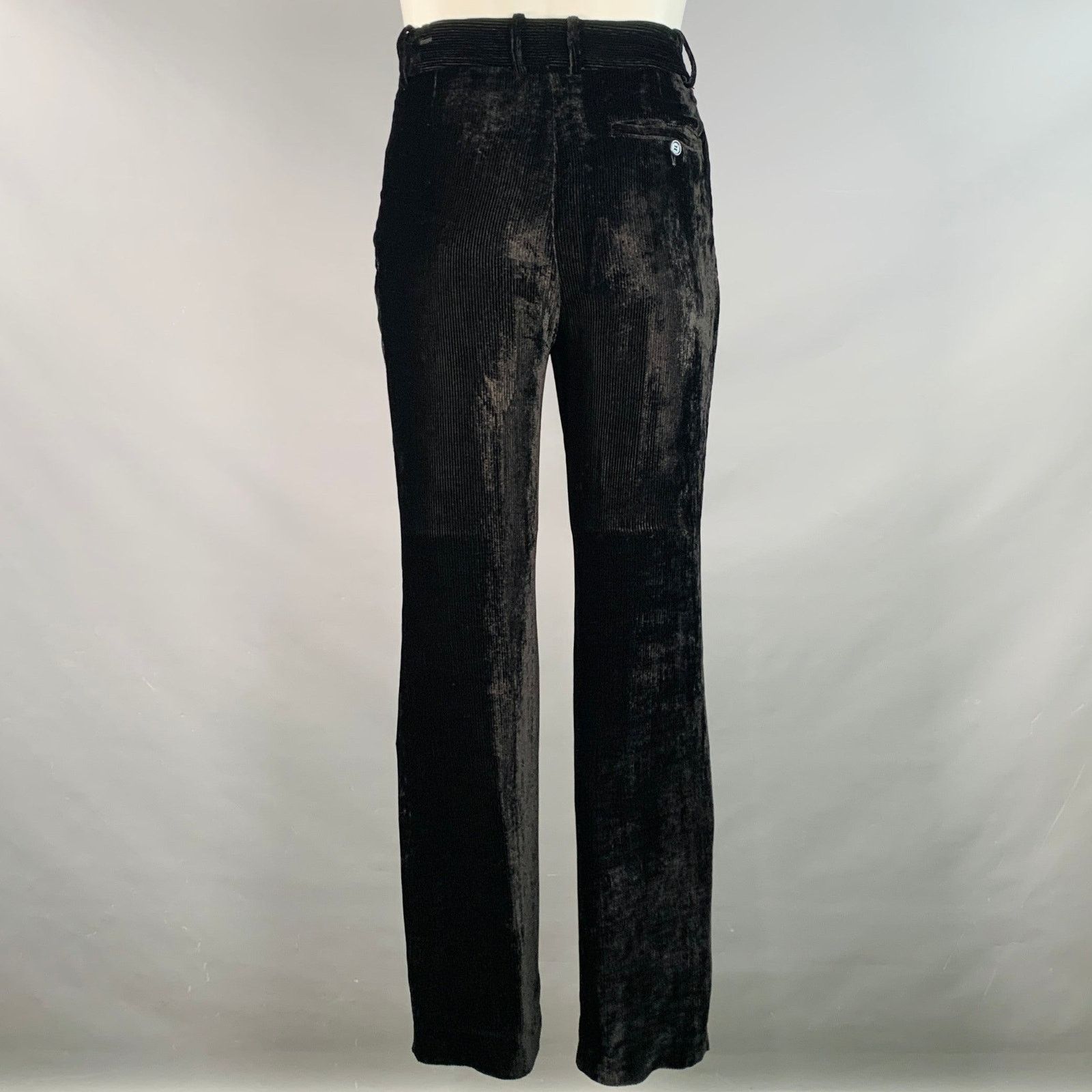 Sies Marjan S Black Velvet Silk Cotton Button Up Shirt Pants Set Size US S / EU 44-46 / 1 - 5 Thumbnail