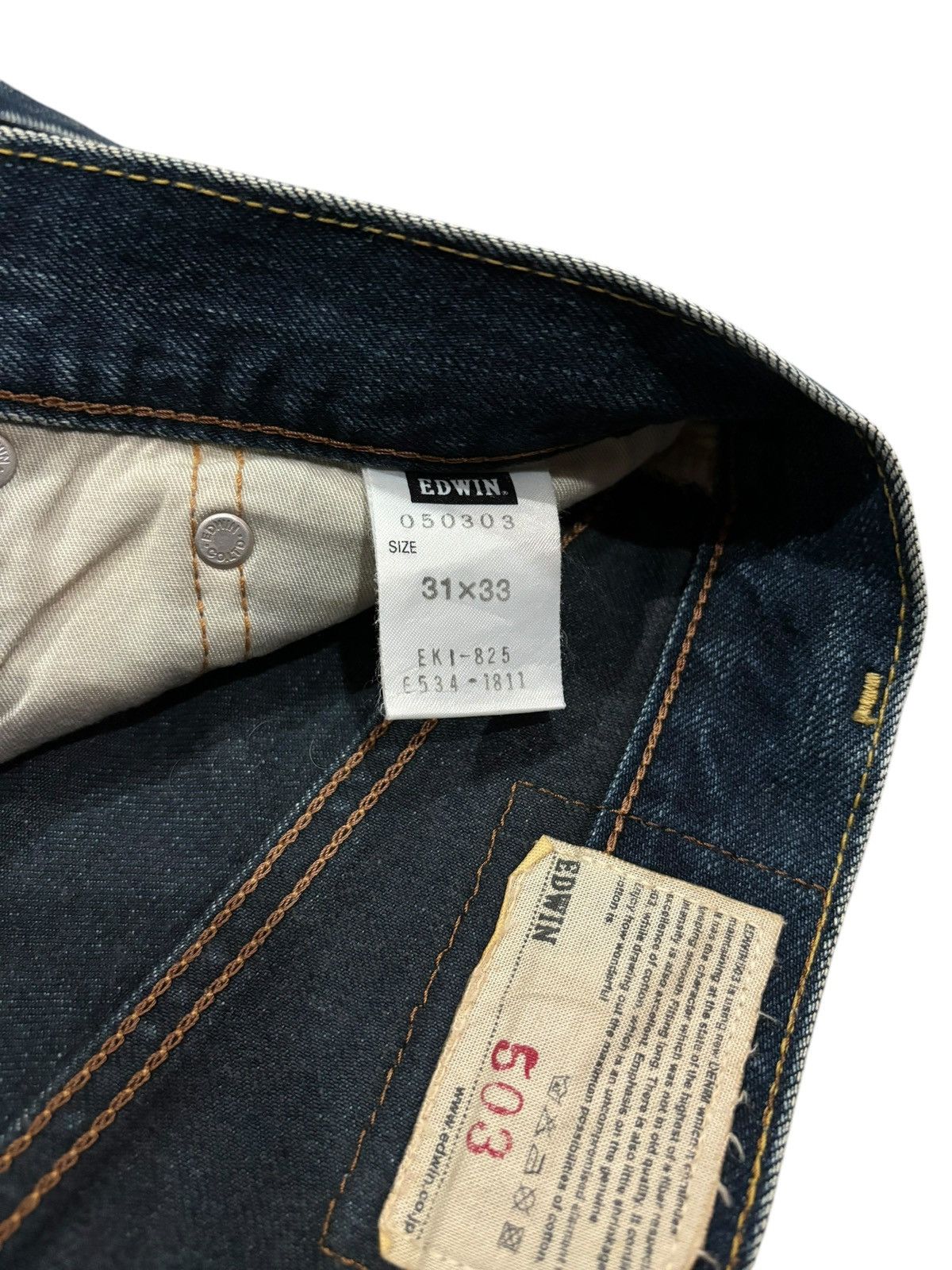 Edwin × Japanese Brand Vintage Y2k Edwin 503 Faded Season Straight Cut Jeans Size US 33 - 7 Thumbnail