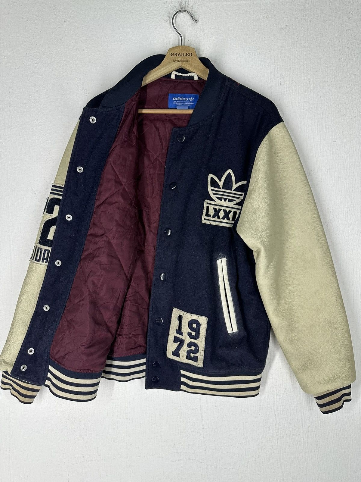 Adidas Adidas Varsity Wool/Leather Varsity Jacket Size US L / EU 52-54 / 3 - 9 Thumbnail