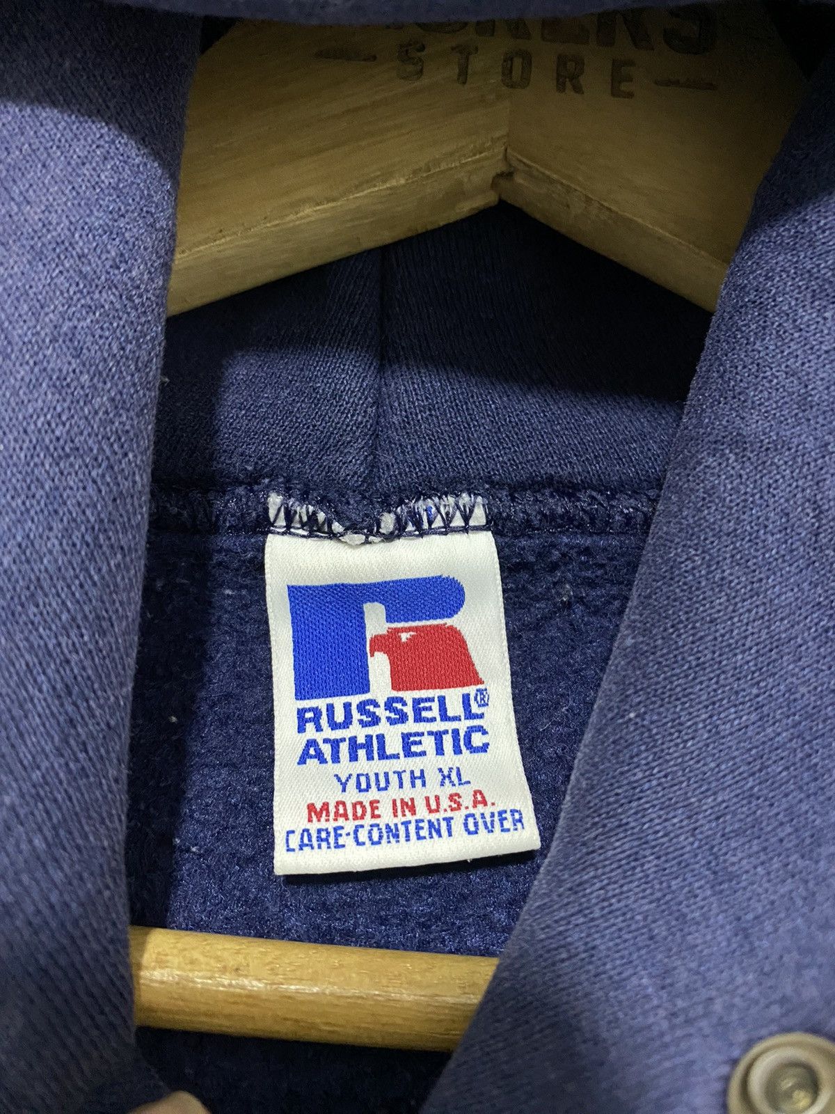L.L. Bean Vintage LL Bean X Russell Athlentic Hoodie Navy Spellout Size US M / EU 48-50 / 2 - 7 Thumbnail