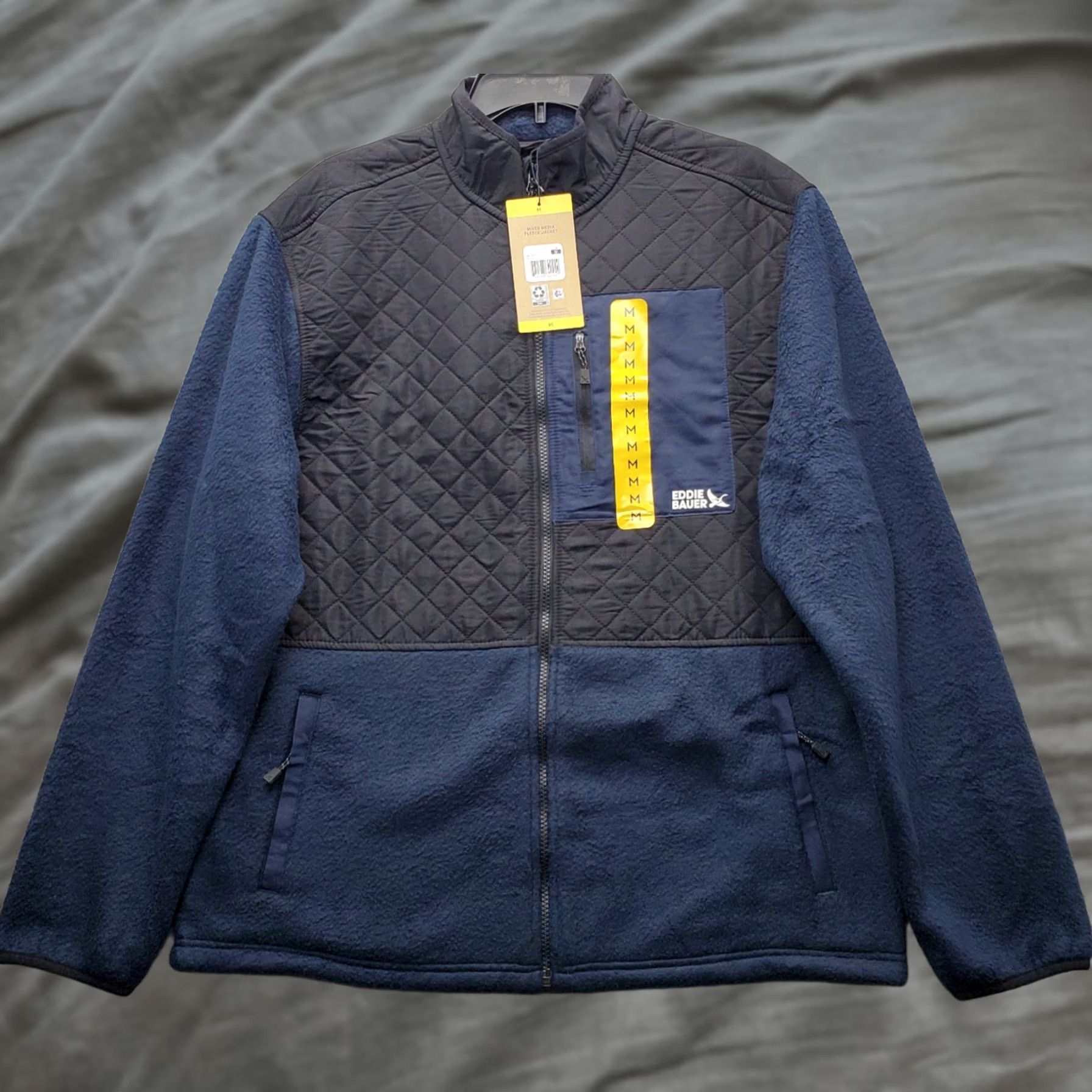 Eddie Bauer Eddie Bauer Mixed Media Fleece Jacket Mens M Multicolor Quilted Full Zip Shirt Jacket Mens Multicolor 90s Design Not Applicable Size US M / EU 48-50 / 2 - 1 Thumbnail